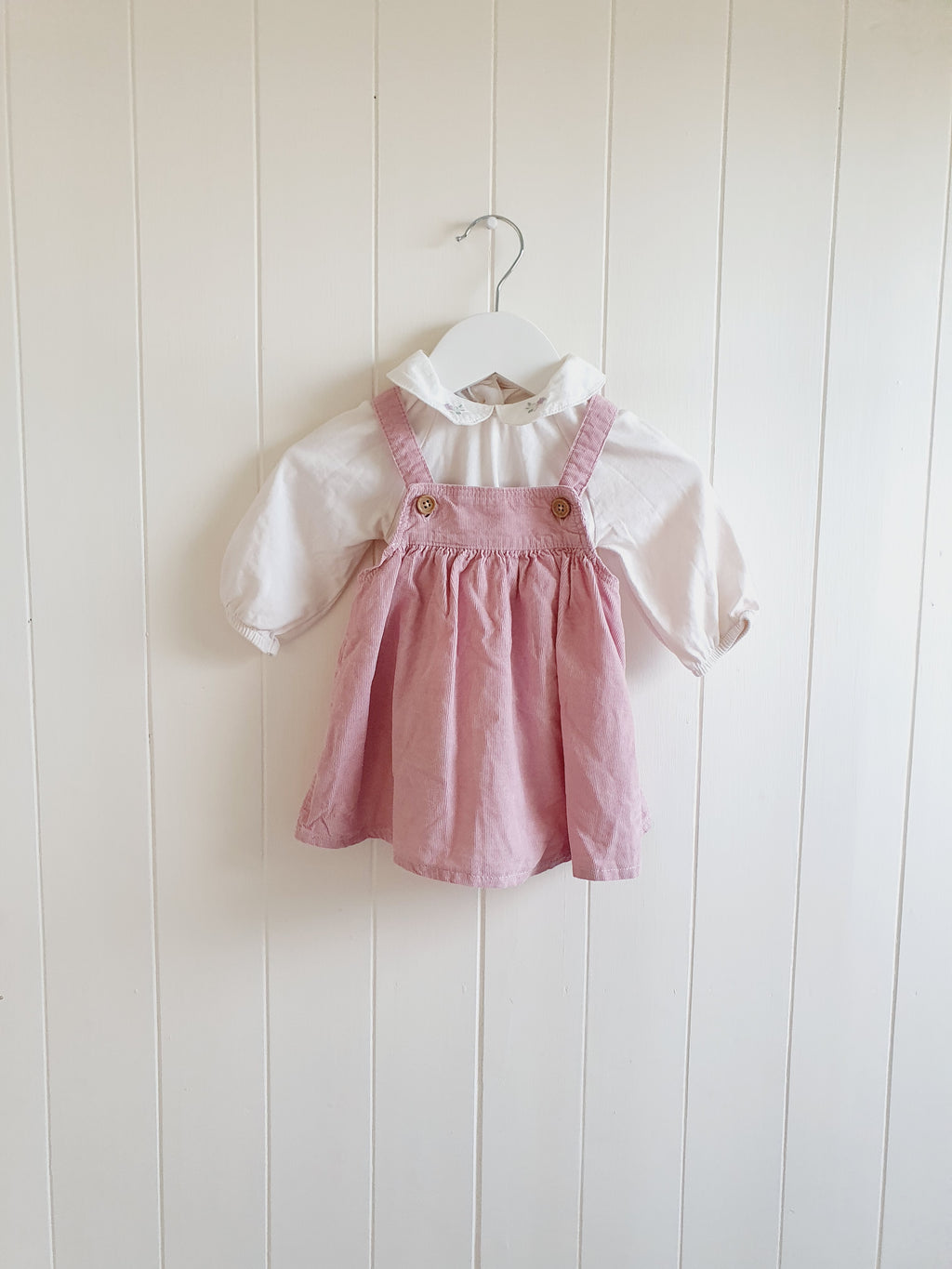 F&F girls pinafore dress and bodysuit set
