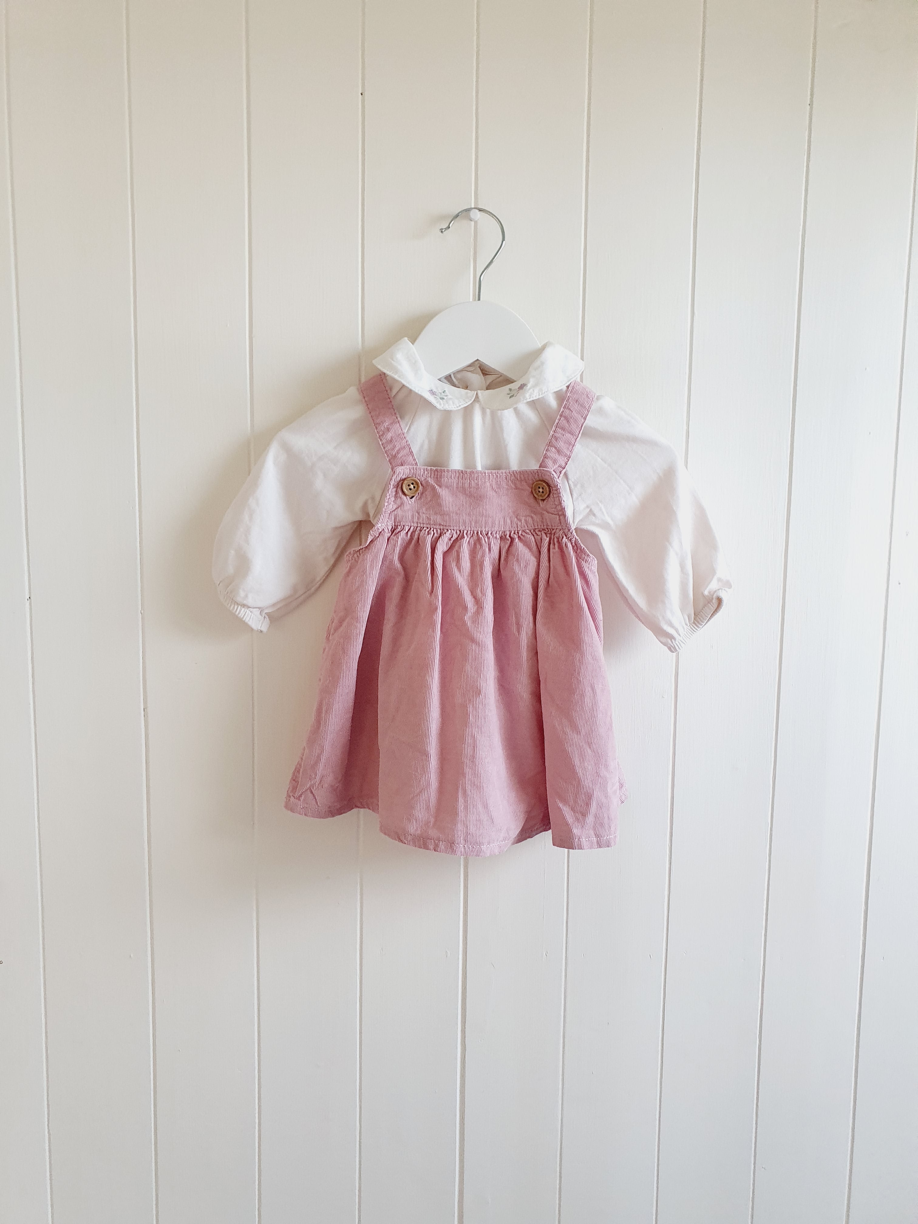 F&F girls pinafore dress and bodysuit set