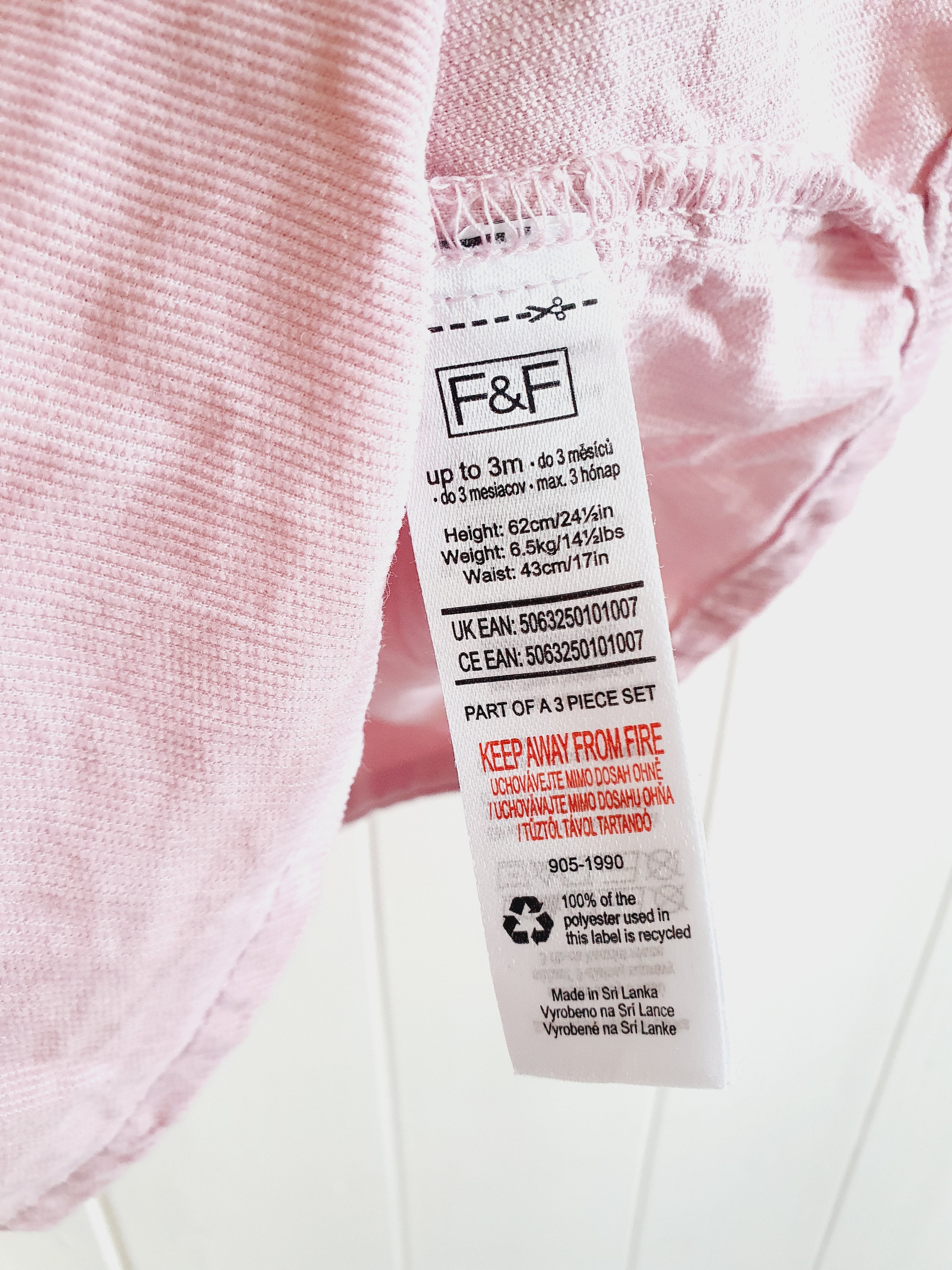 F&F girls pinafore dress and bodysuit set