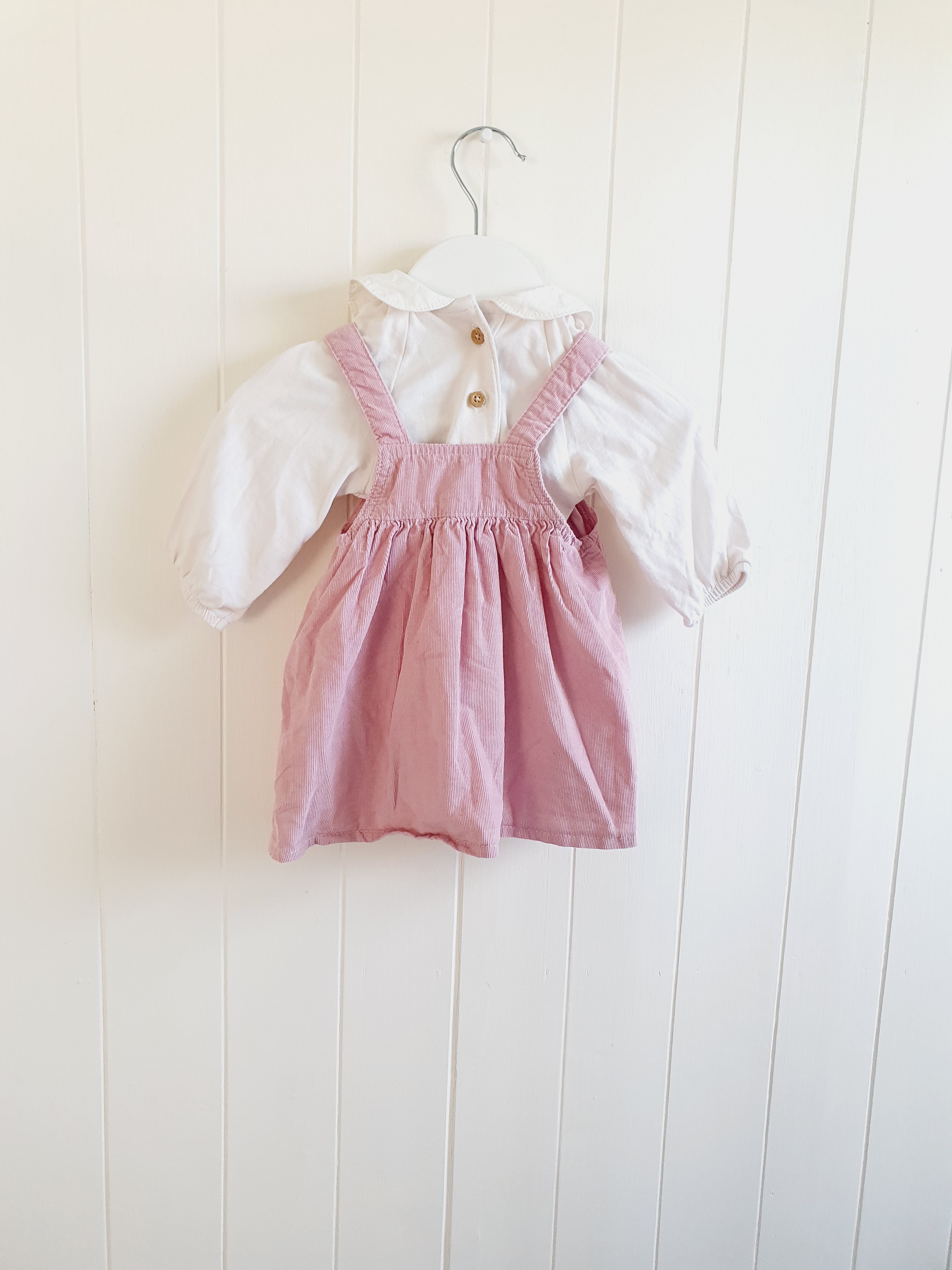 F&F girls pinafore dress and bodysuit set
