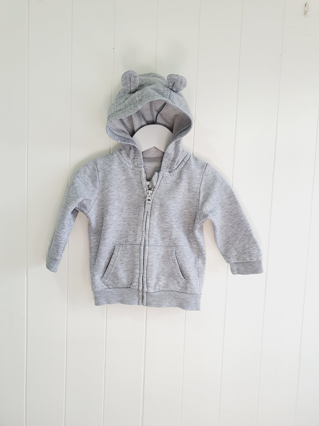 George grey hooded zip up jumper 6-9 months