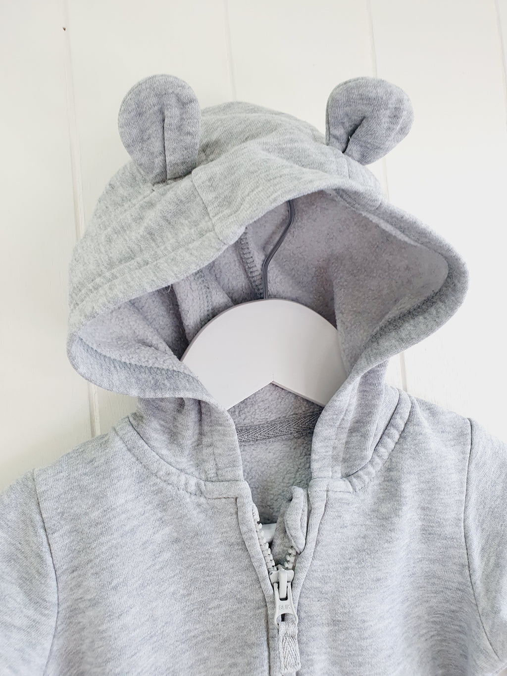 George grey hooded zip up jumper 6-9 months