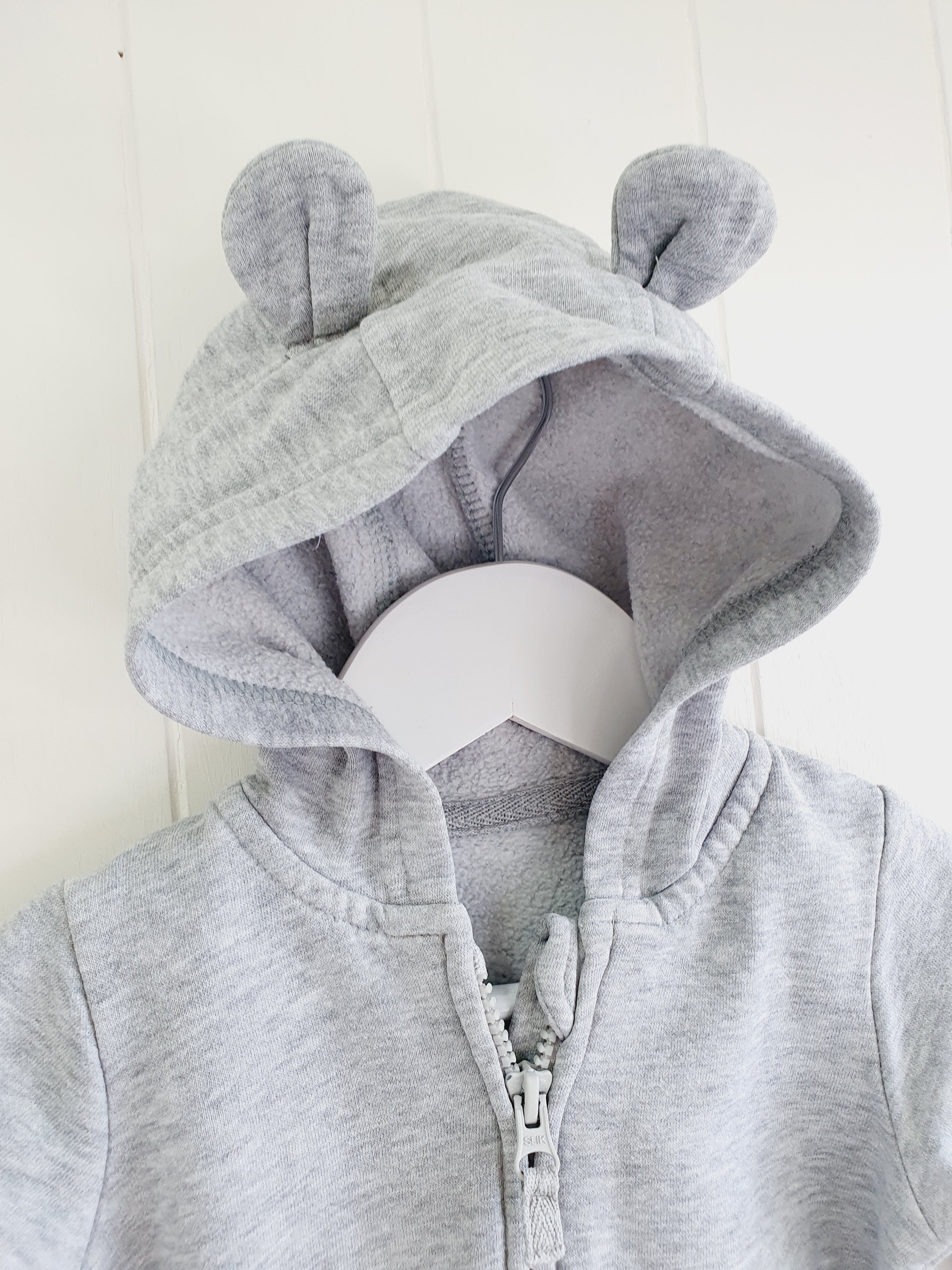 George grey hooded zip up jumper 6-9 months