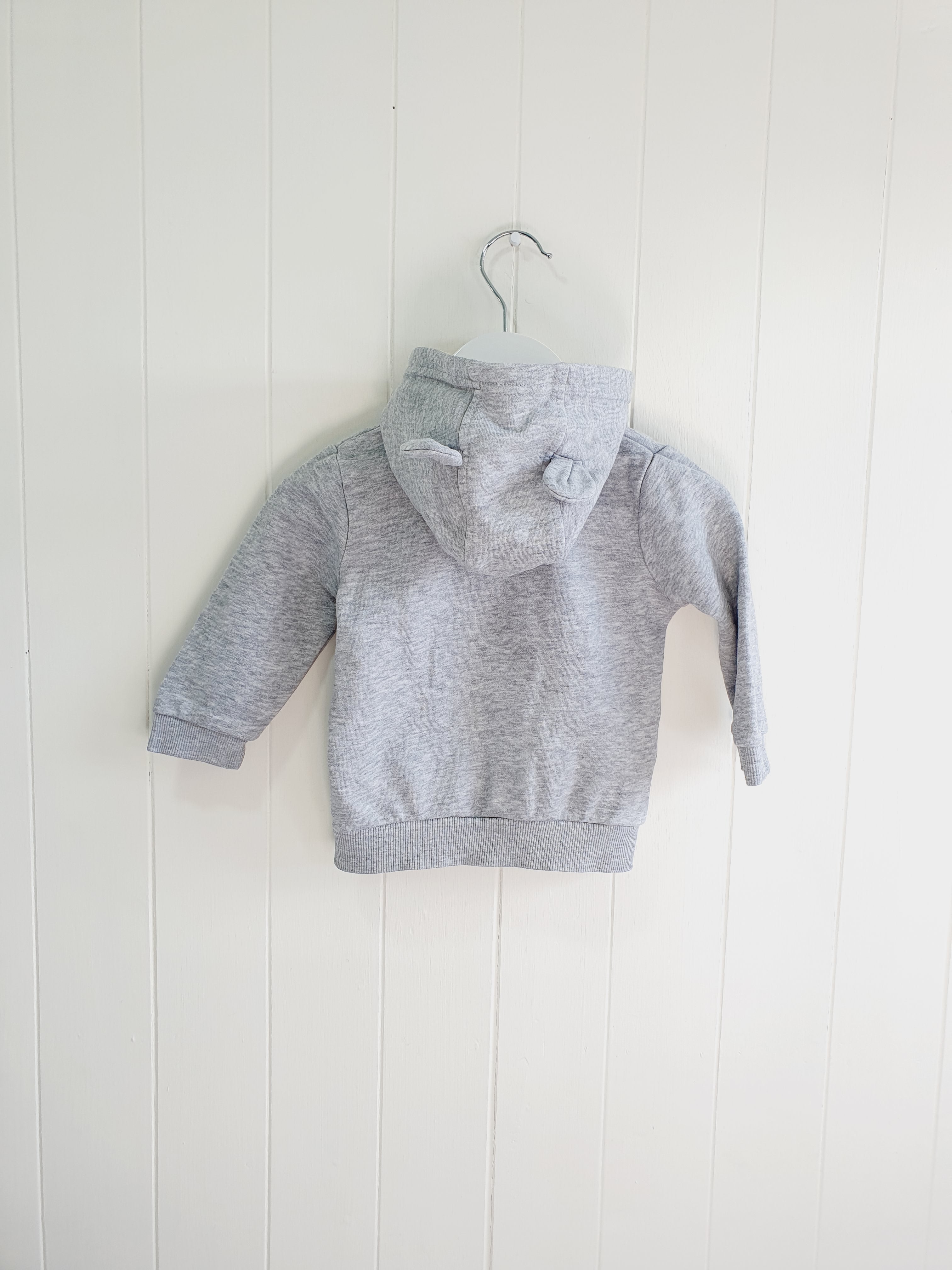 George grey hooded zip up jumper 6-9 months