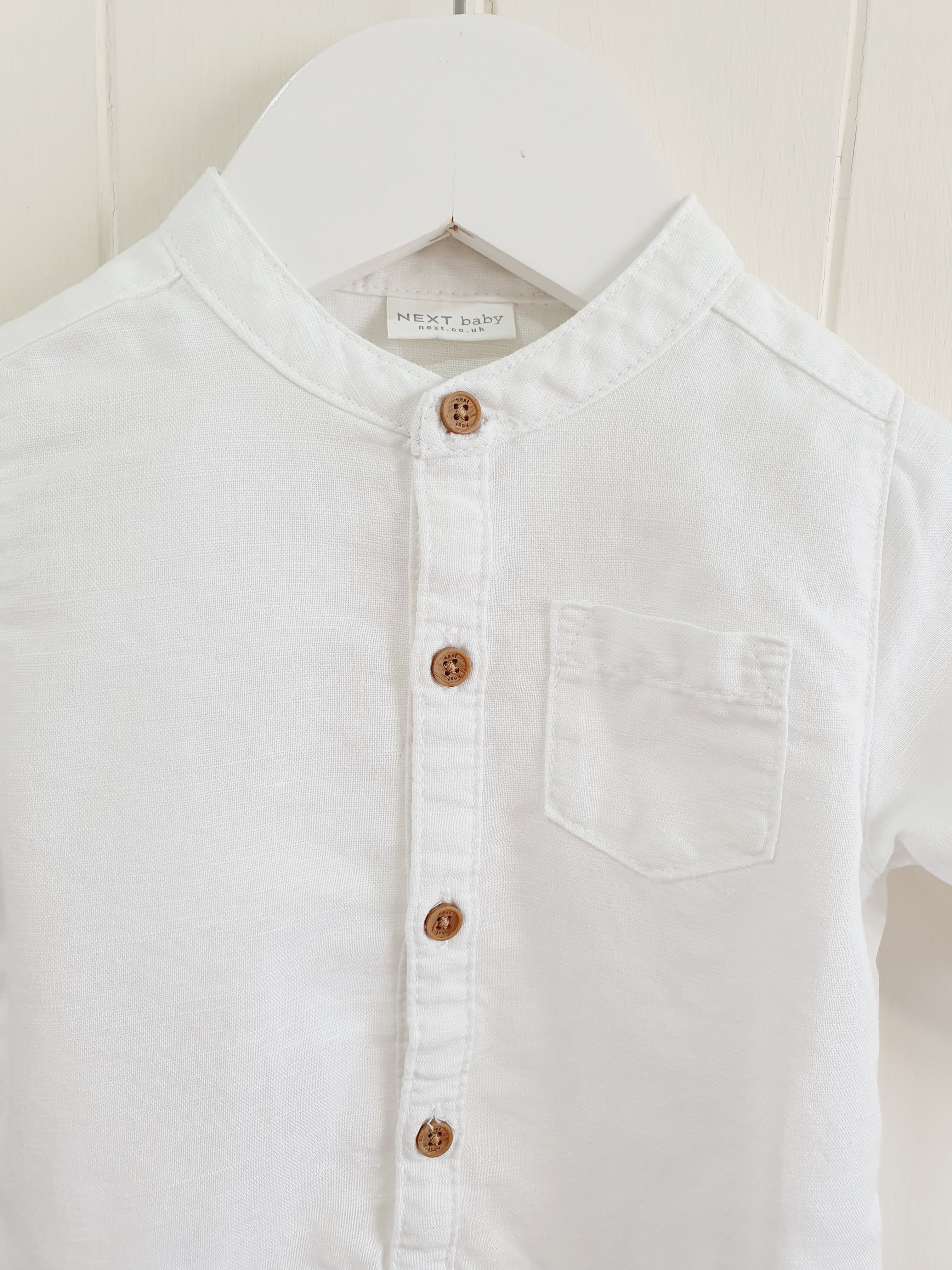 Next white woven shirt bodysuit 3-6 months