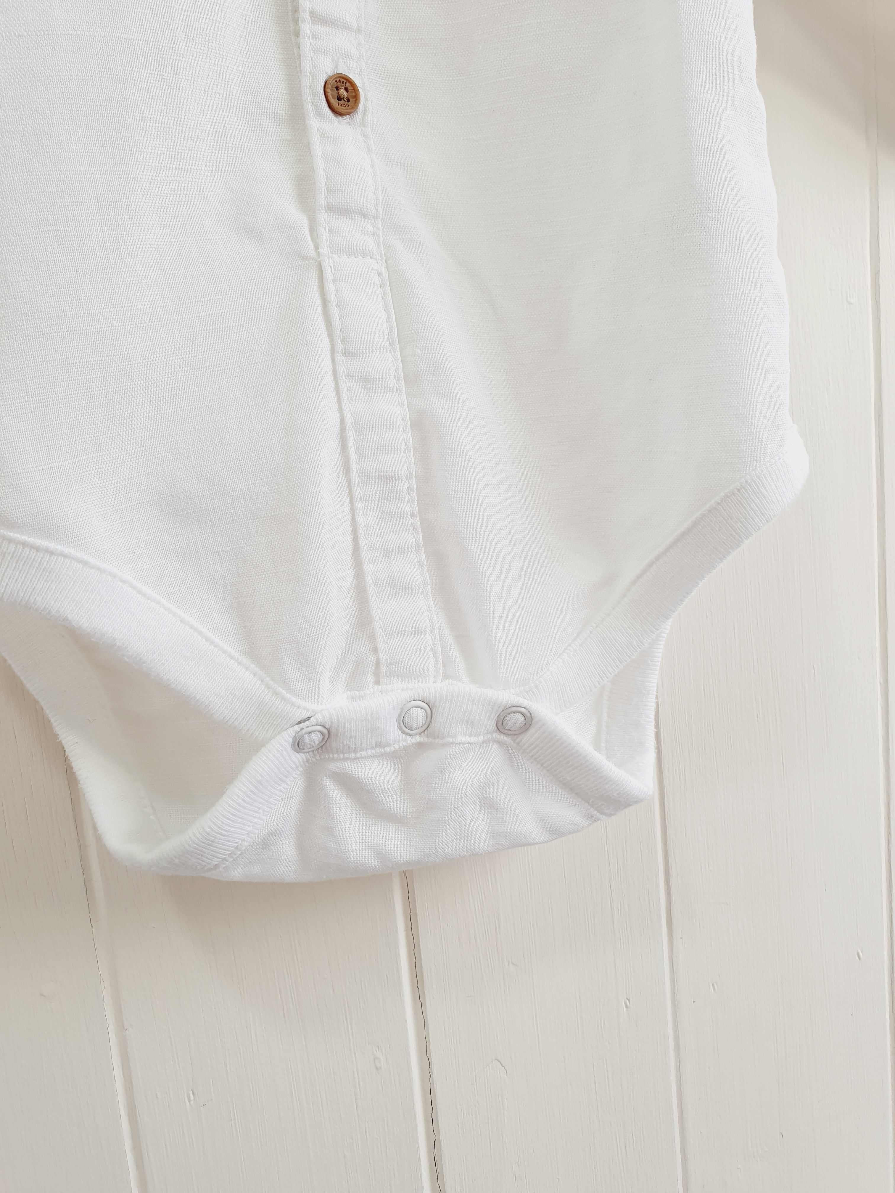 Next white woven shirt bodysuit 3-6 months