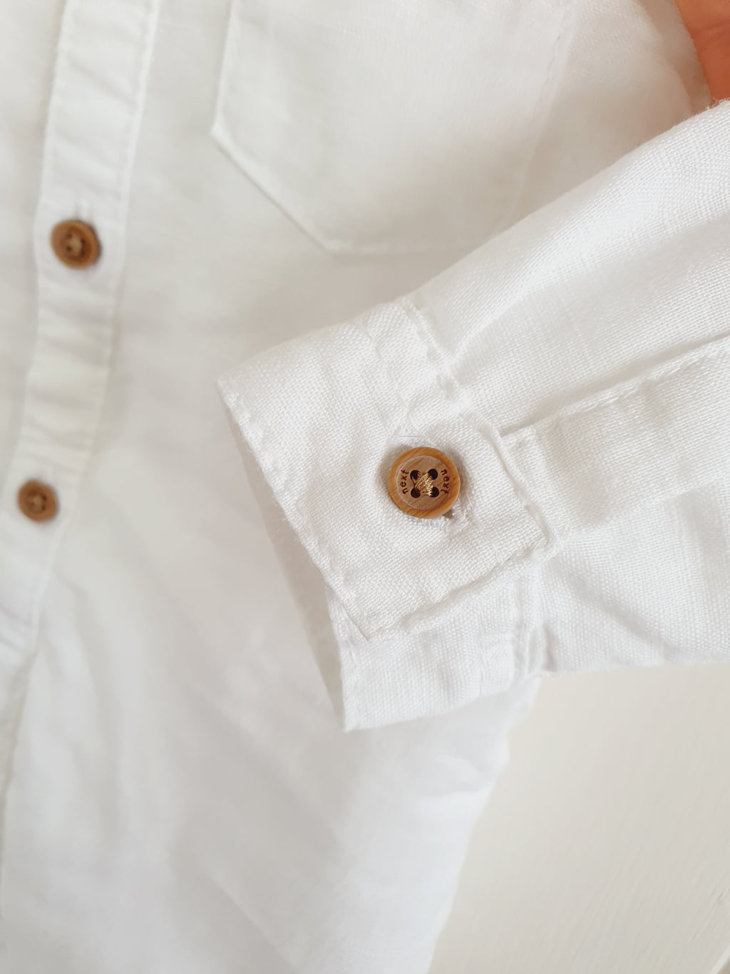 Next white woven shirt bodysuit 3-6 months