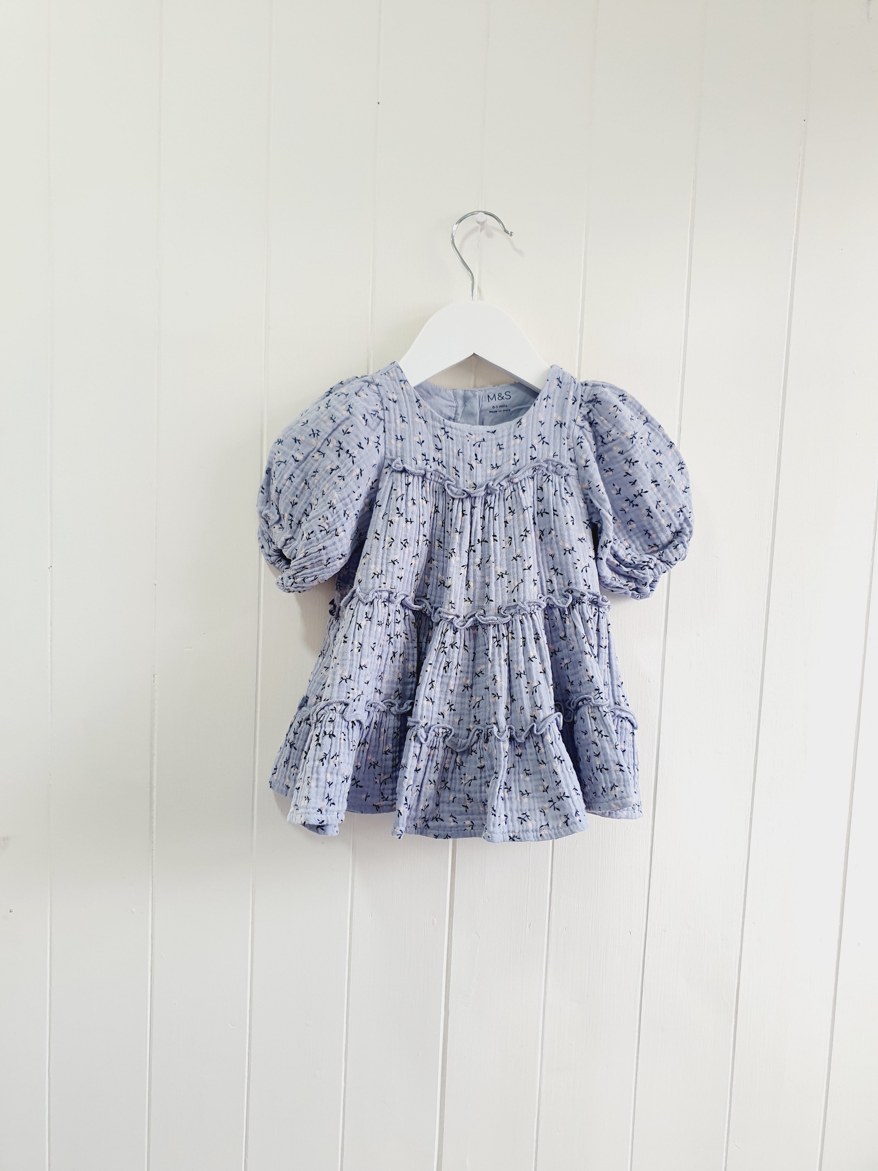 Girls pure cotton ditsy floral dress