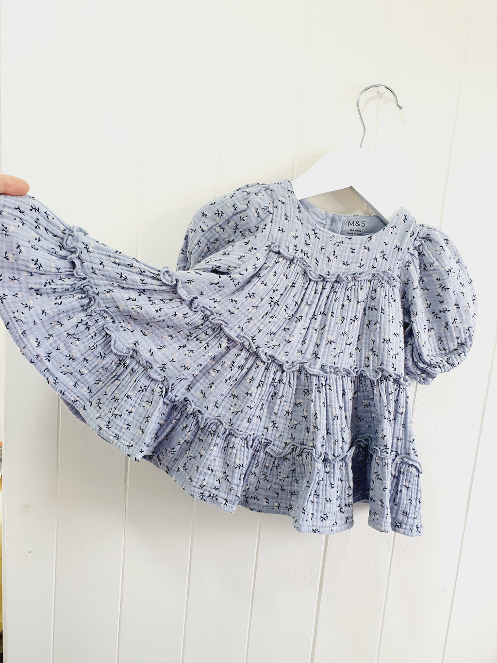 Girls pure cotton ditsy floral dress