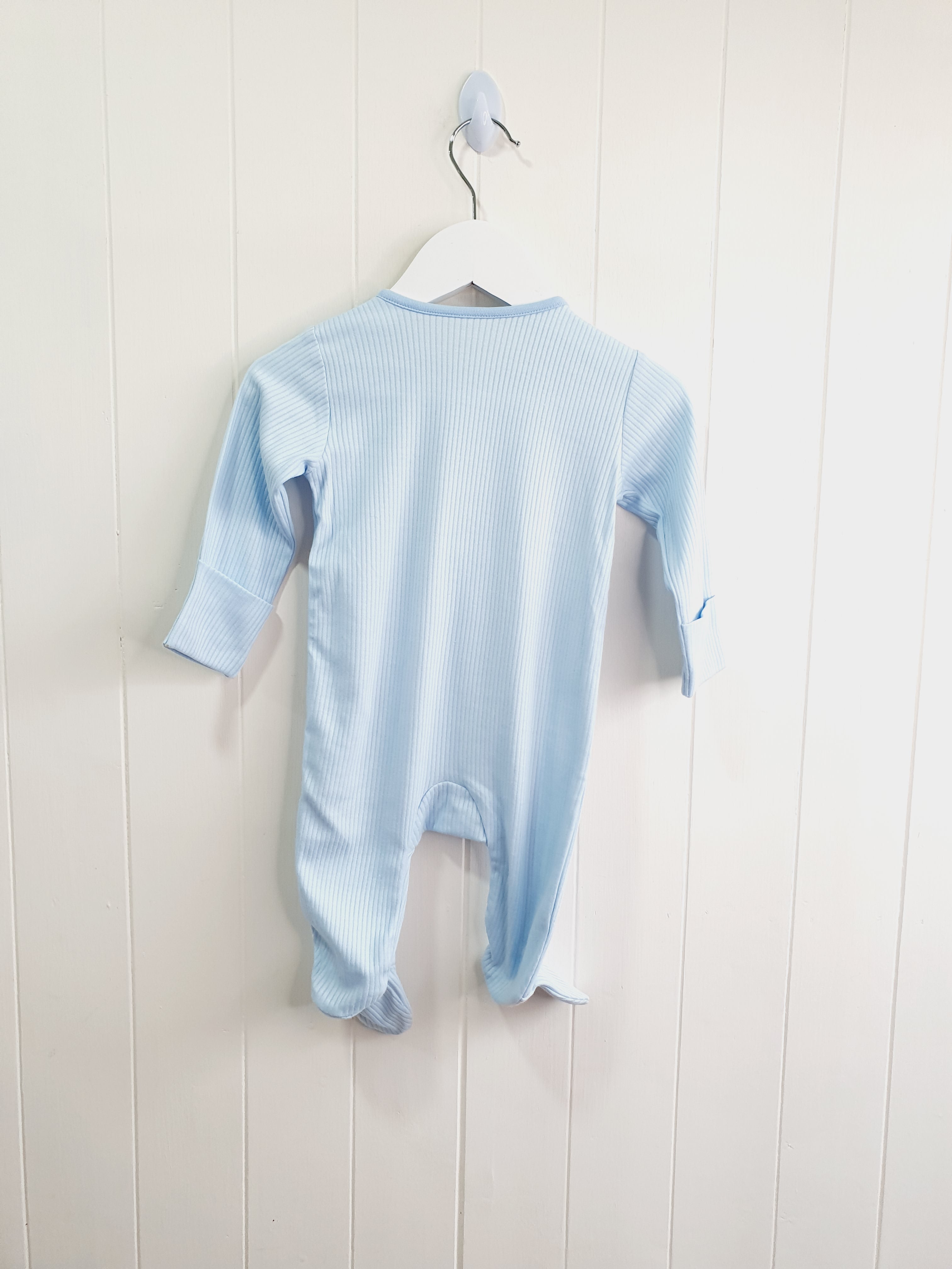 Little Nutmeg light blue 'best little brother' zip up sleepsuit 0-3 months