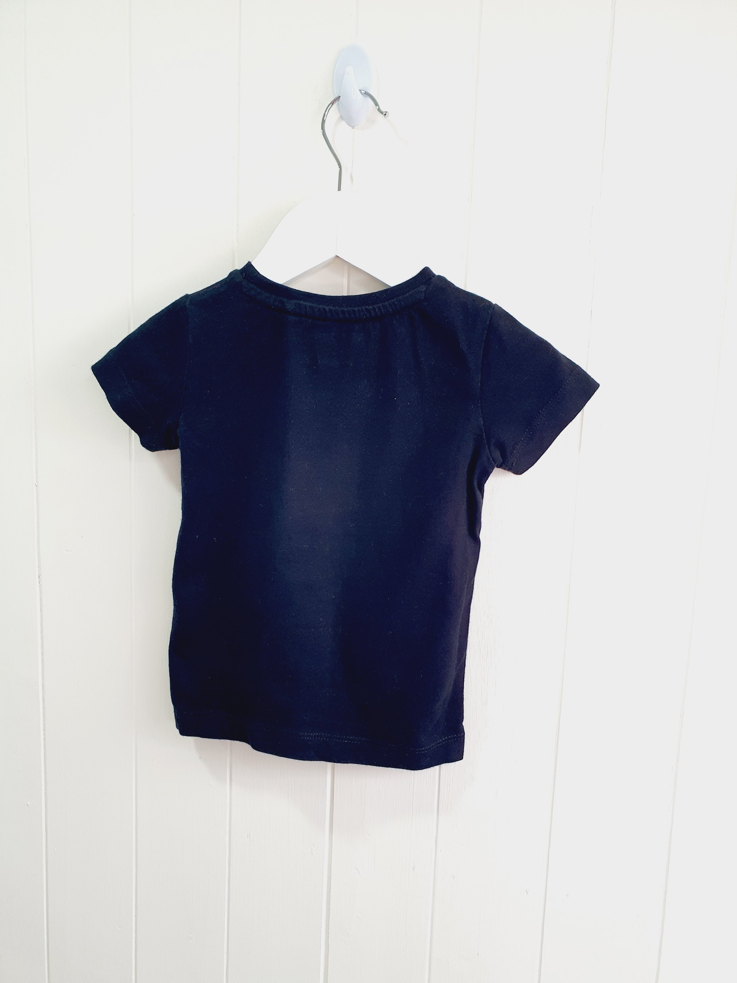 Next 'Little dude' black T-shirt 6-9 months