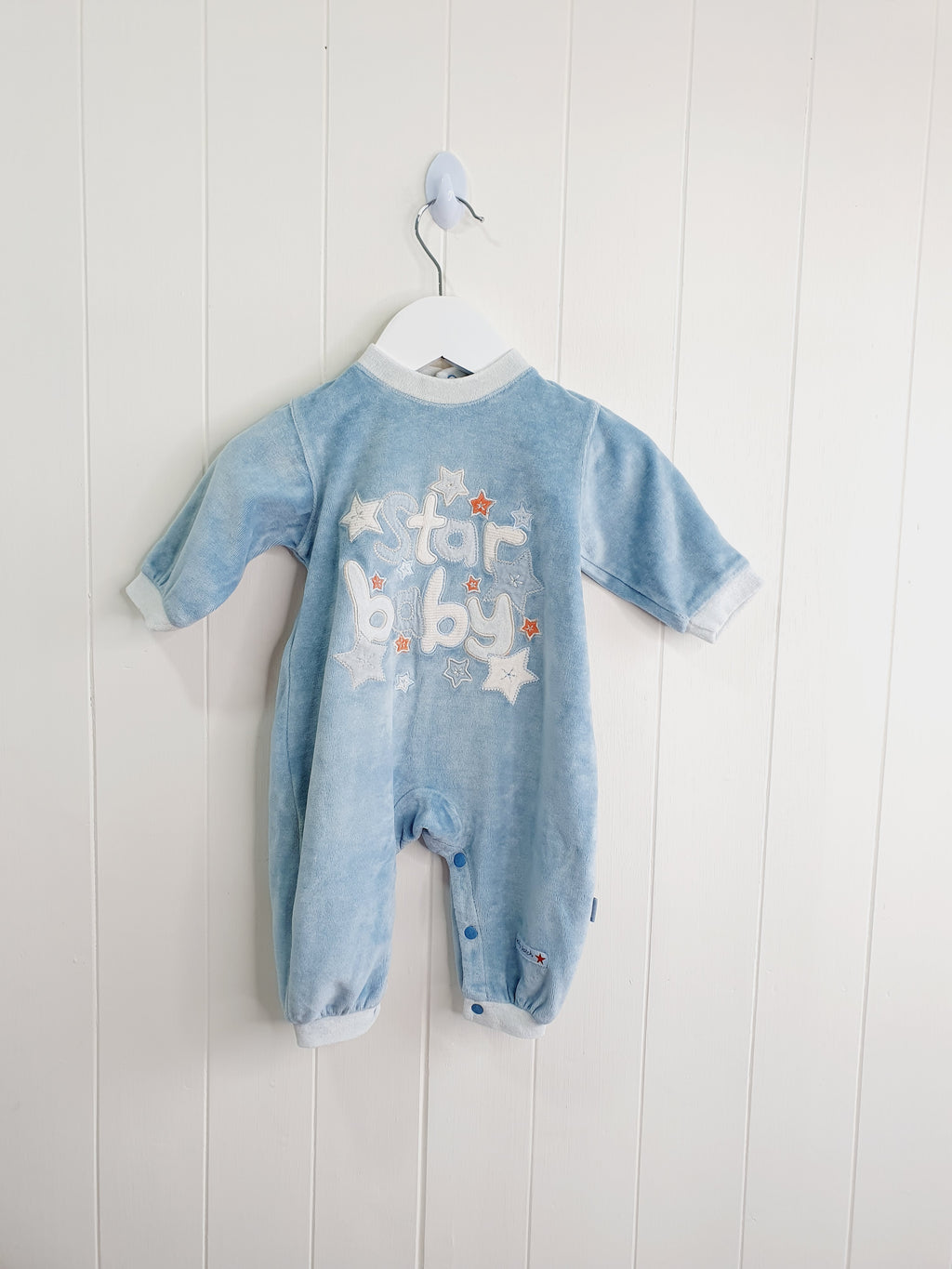 Pumpkin patch light blue romper 'Star Baby' 0-3 months