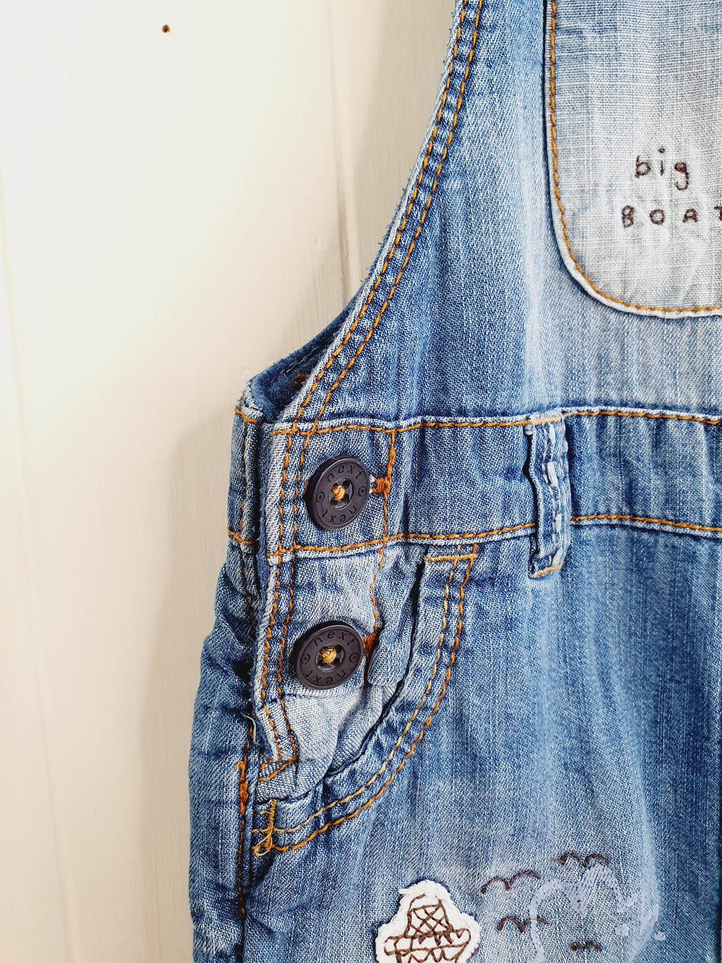 Next blue nautical dungaree 3-6 momths