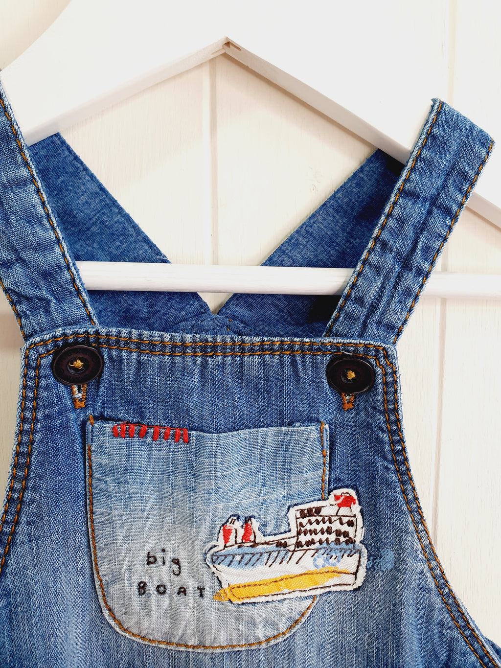 Next blue nautical dungaree 3-6 momths