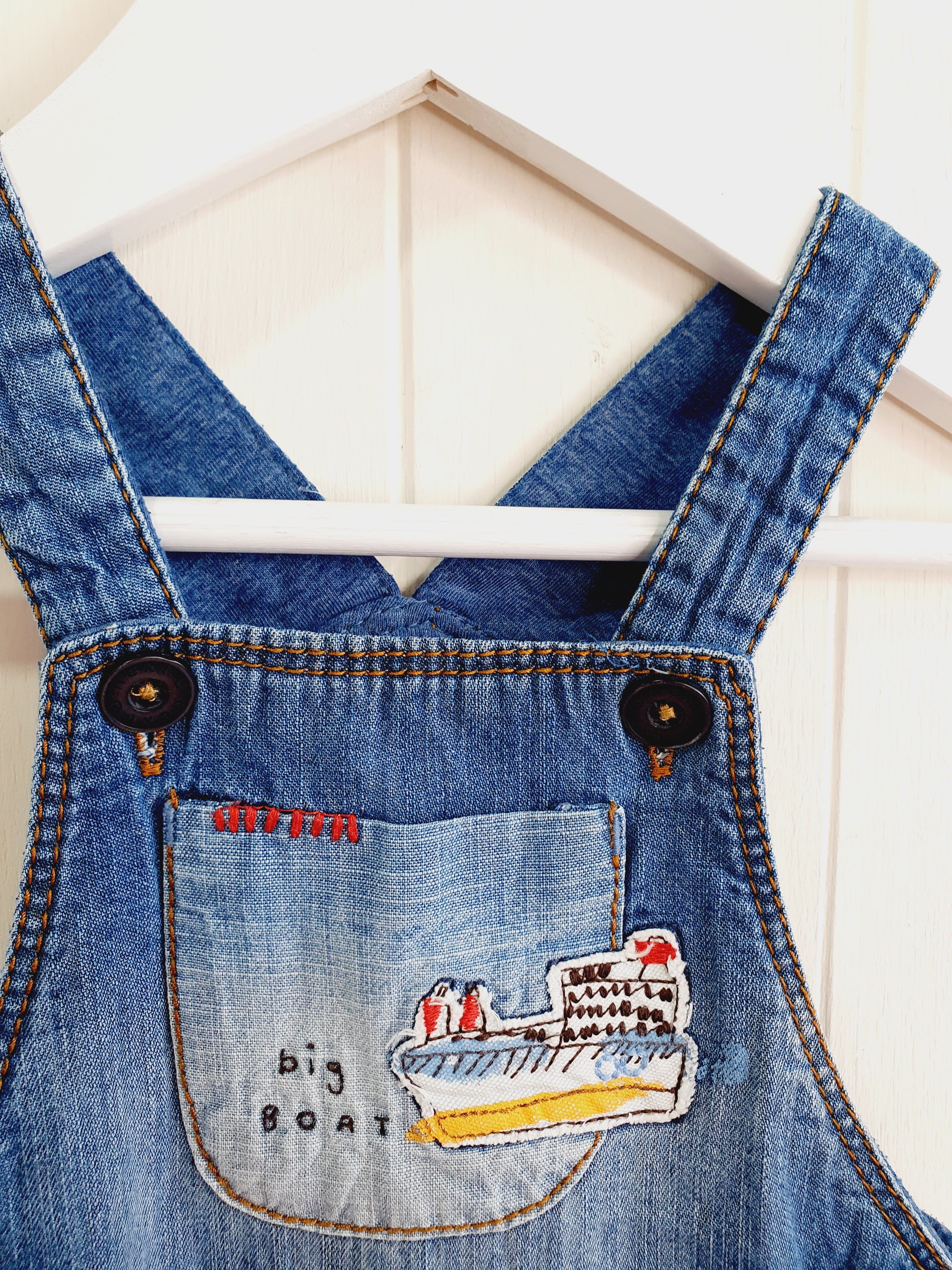 Next blue nautical dungaree 3-6 momths