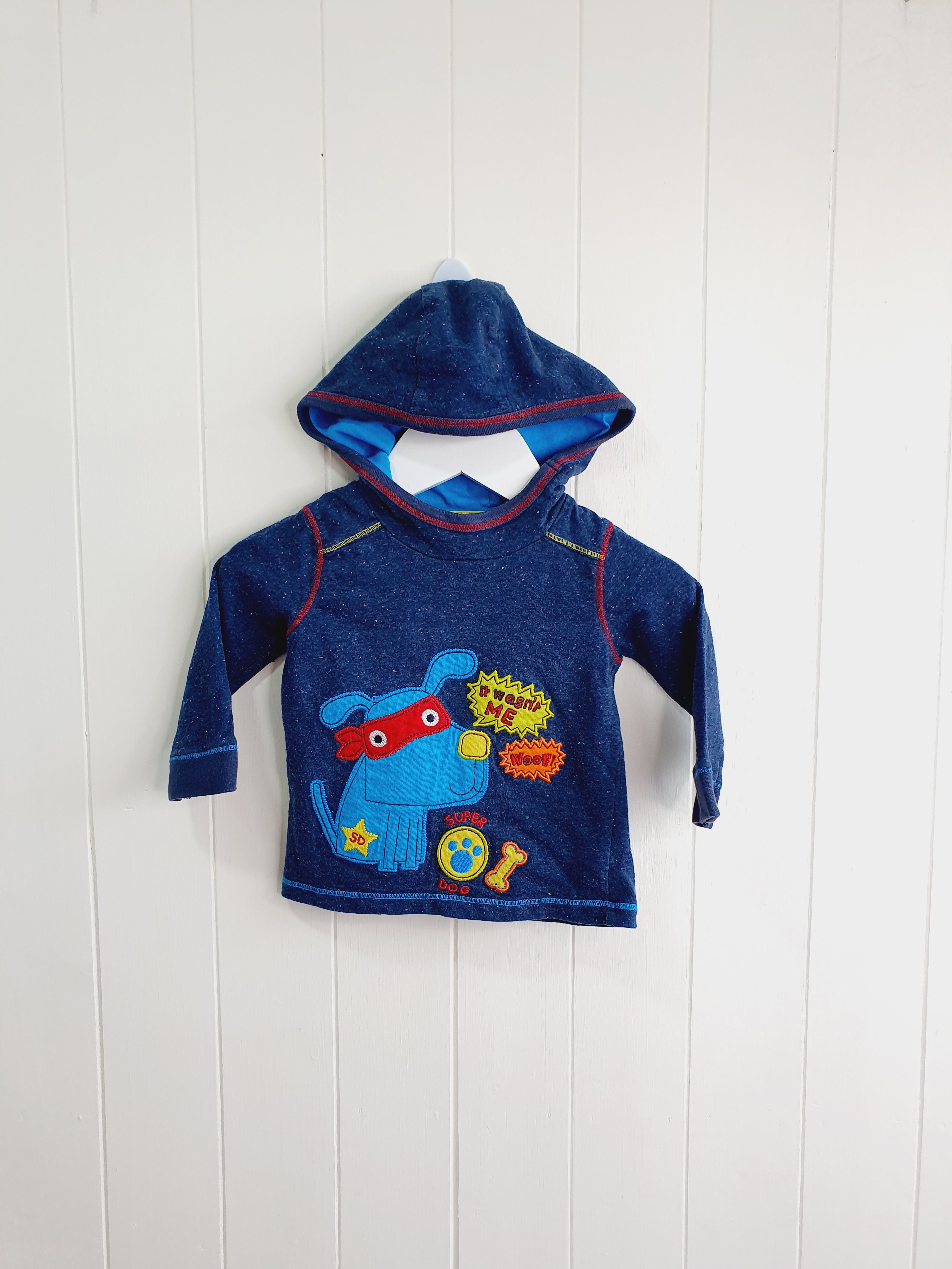 George hooded long sleeve top 3-6 months