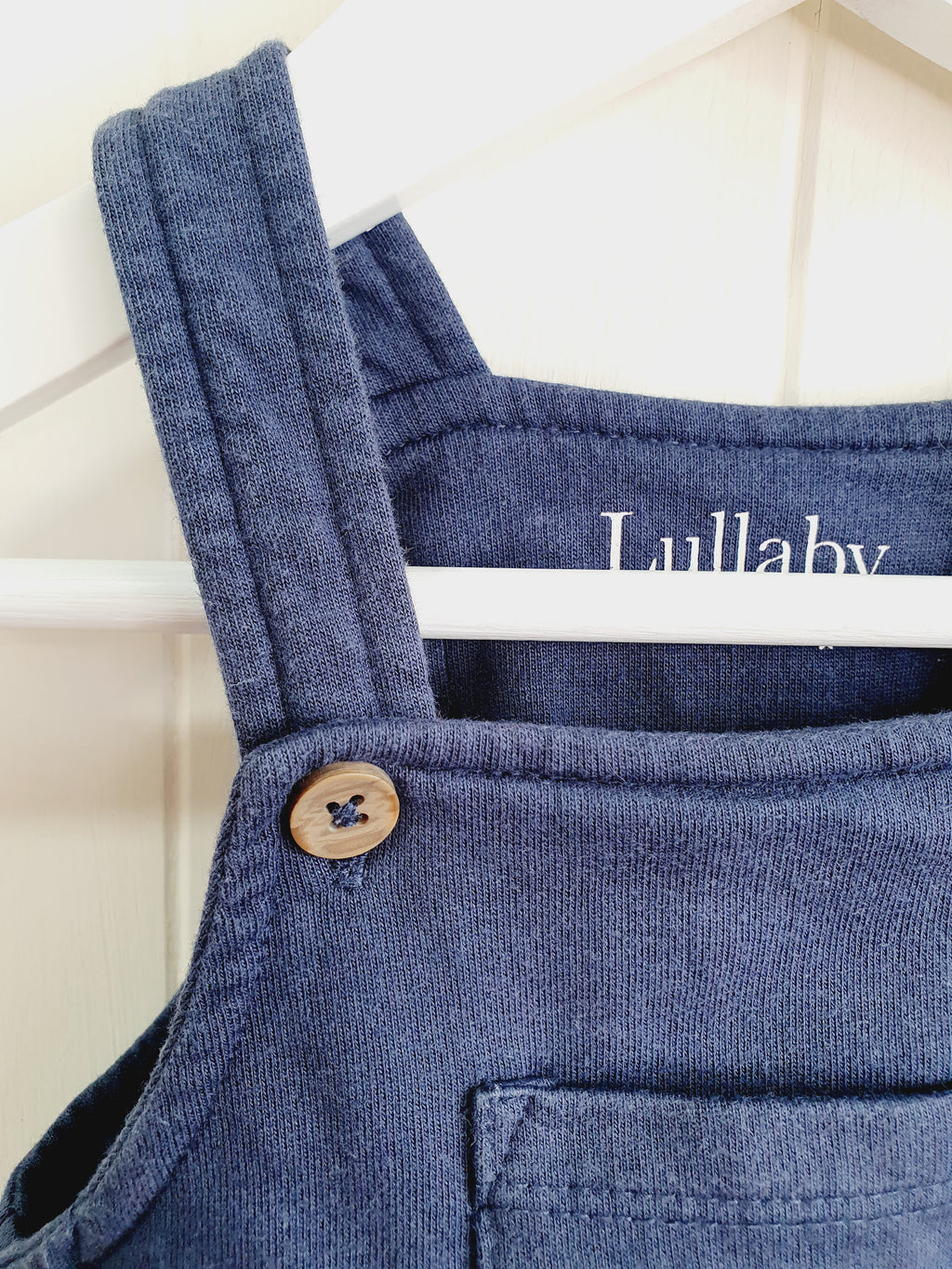 Lullaby Peacocks little dino boys navy dungaree 3-6 months