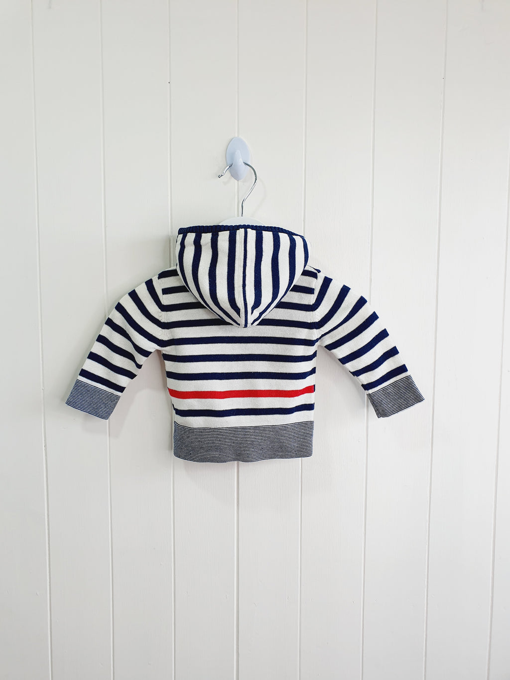 Mamas&Papas boys stripy zip up hooded jumper Newborn