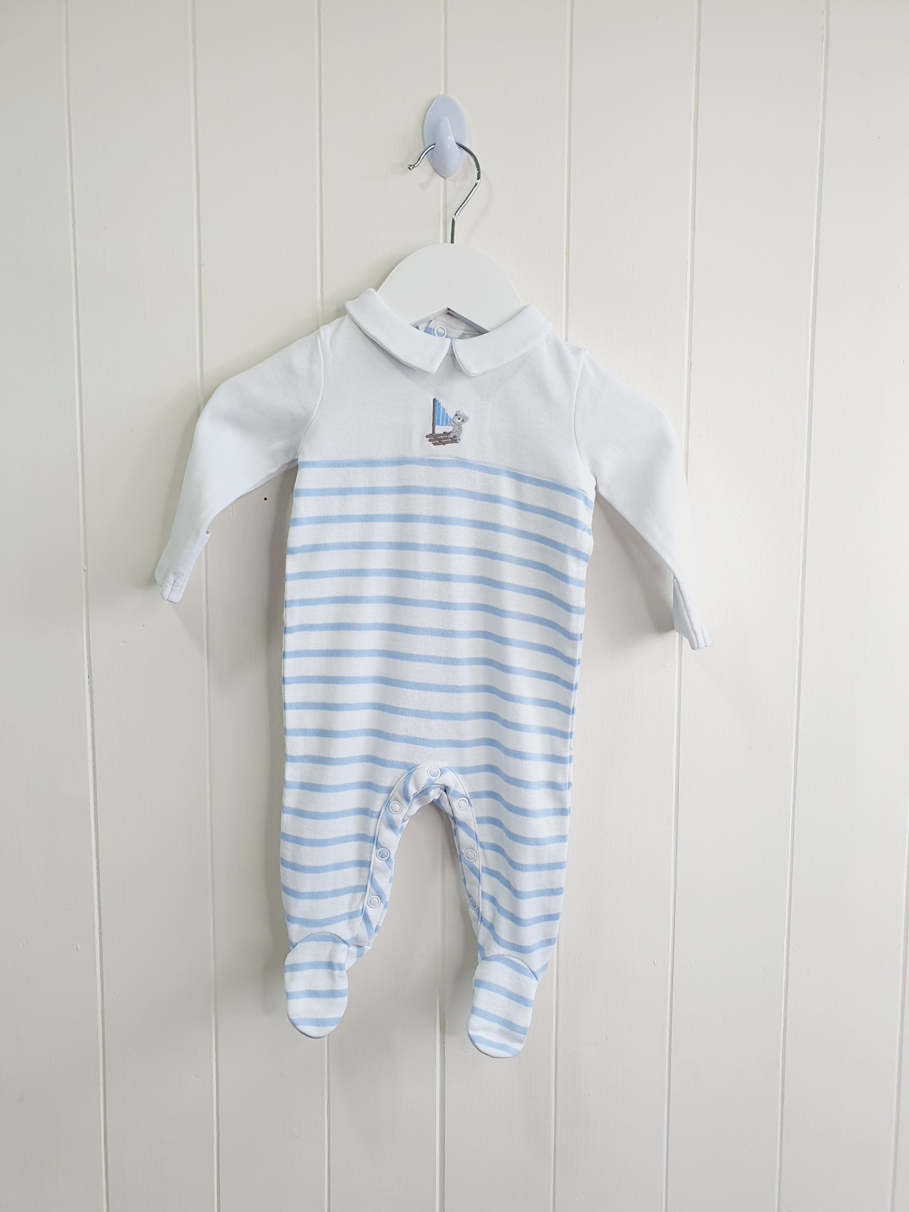The Little White Company boys sleepsuit 0-3 months
