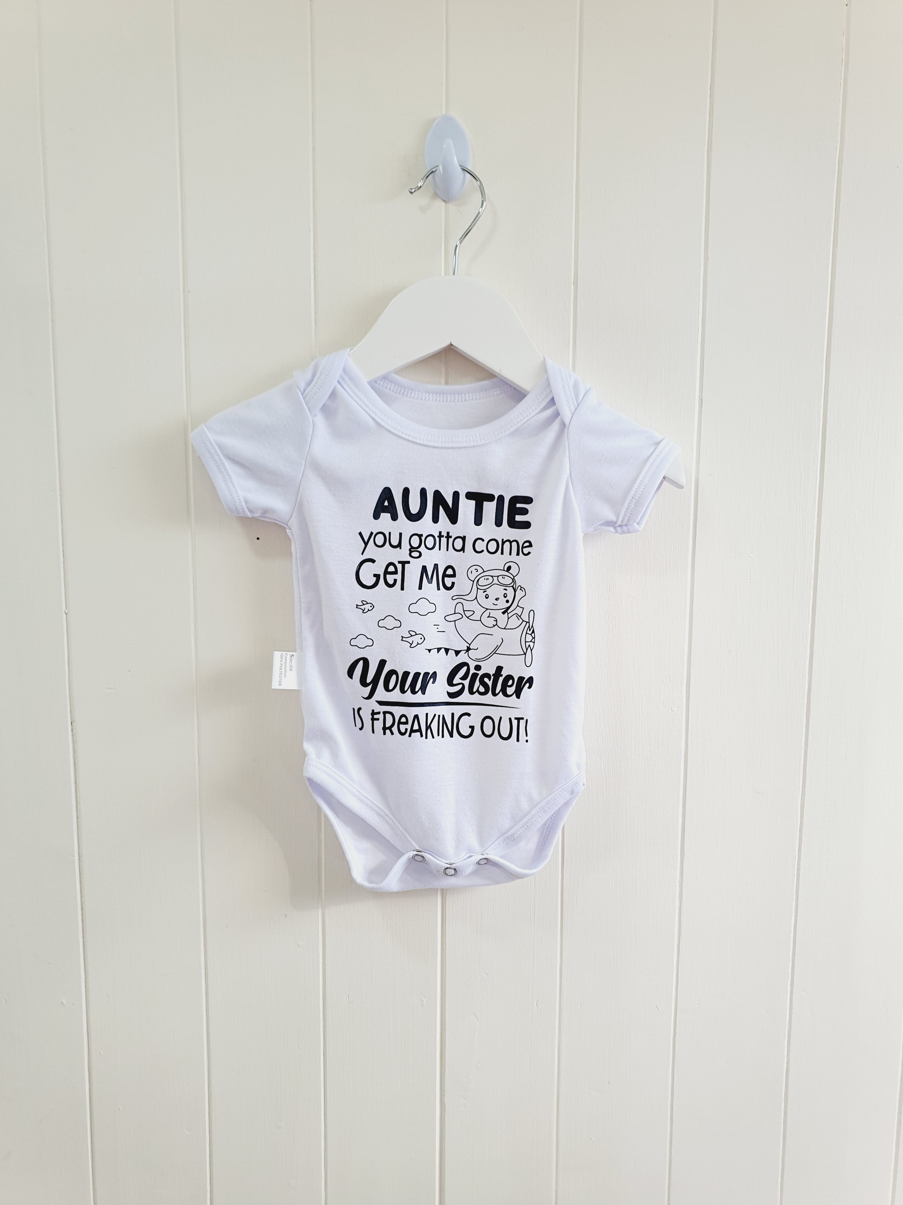 Unbranded unisex funny aunt-baby short sleeve bodysuit 3-6 months