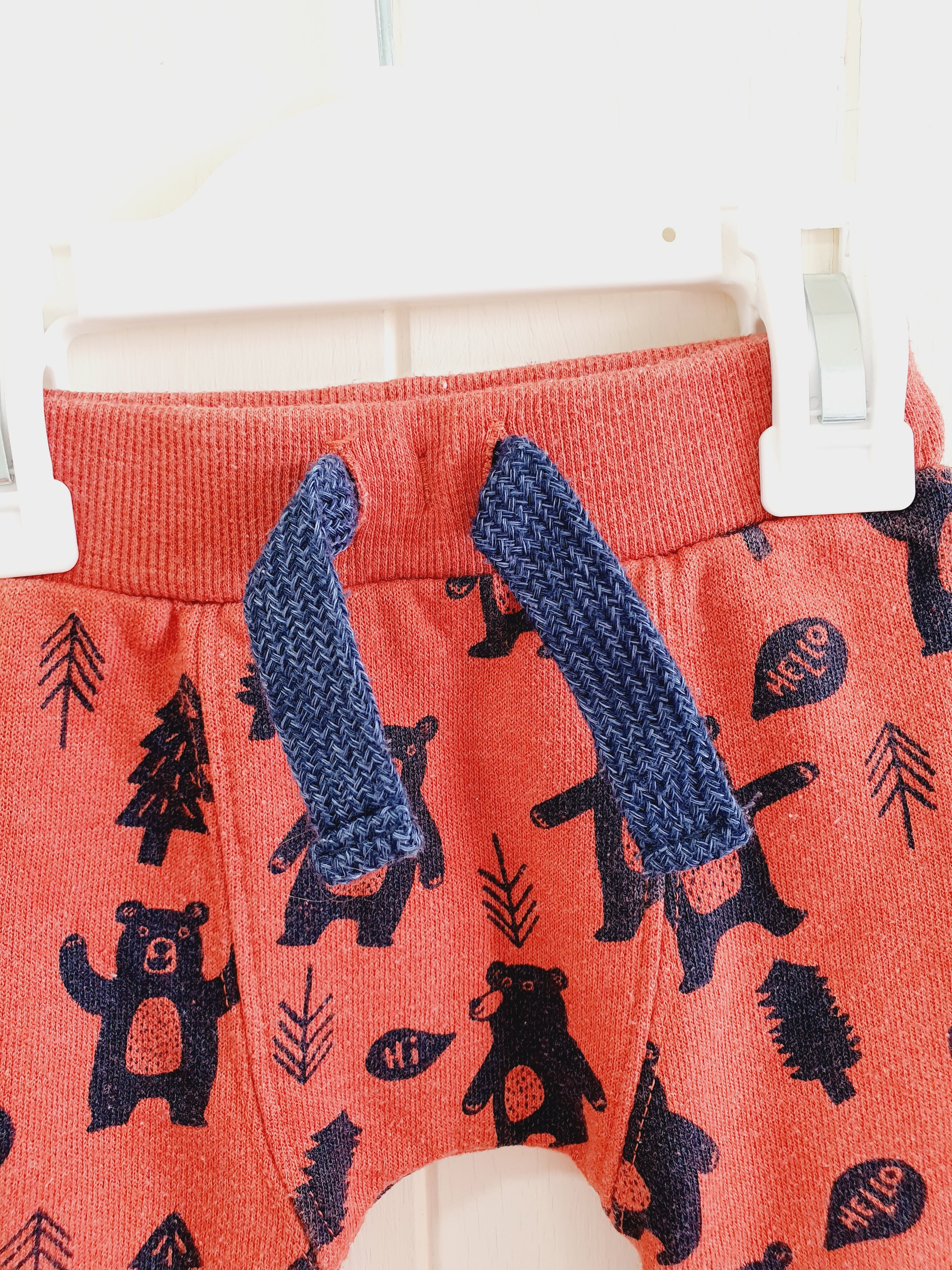F&F bear print harem trousers up to 3 months