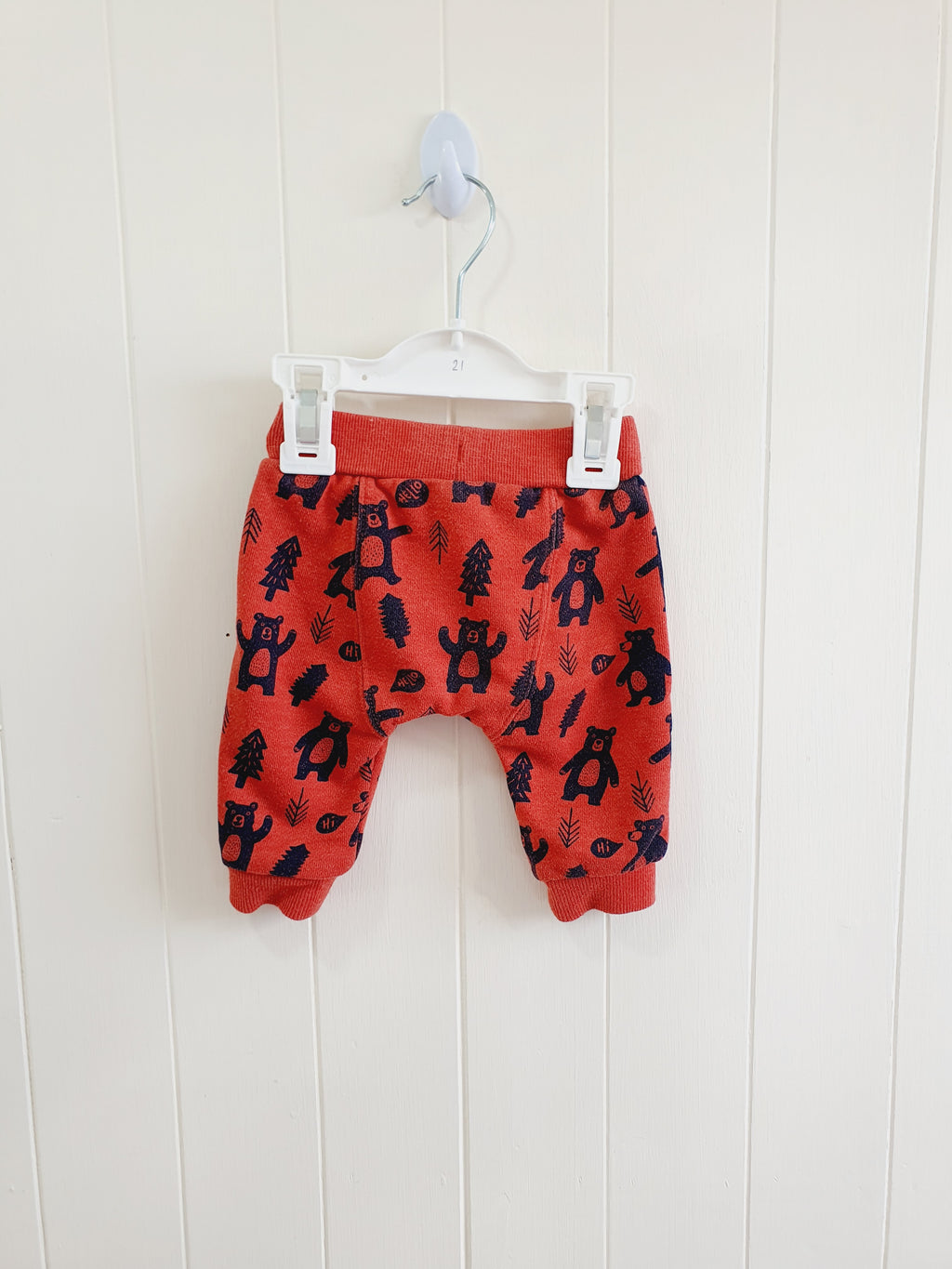 F&F bear print harem trousers up to 3 months