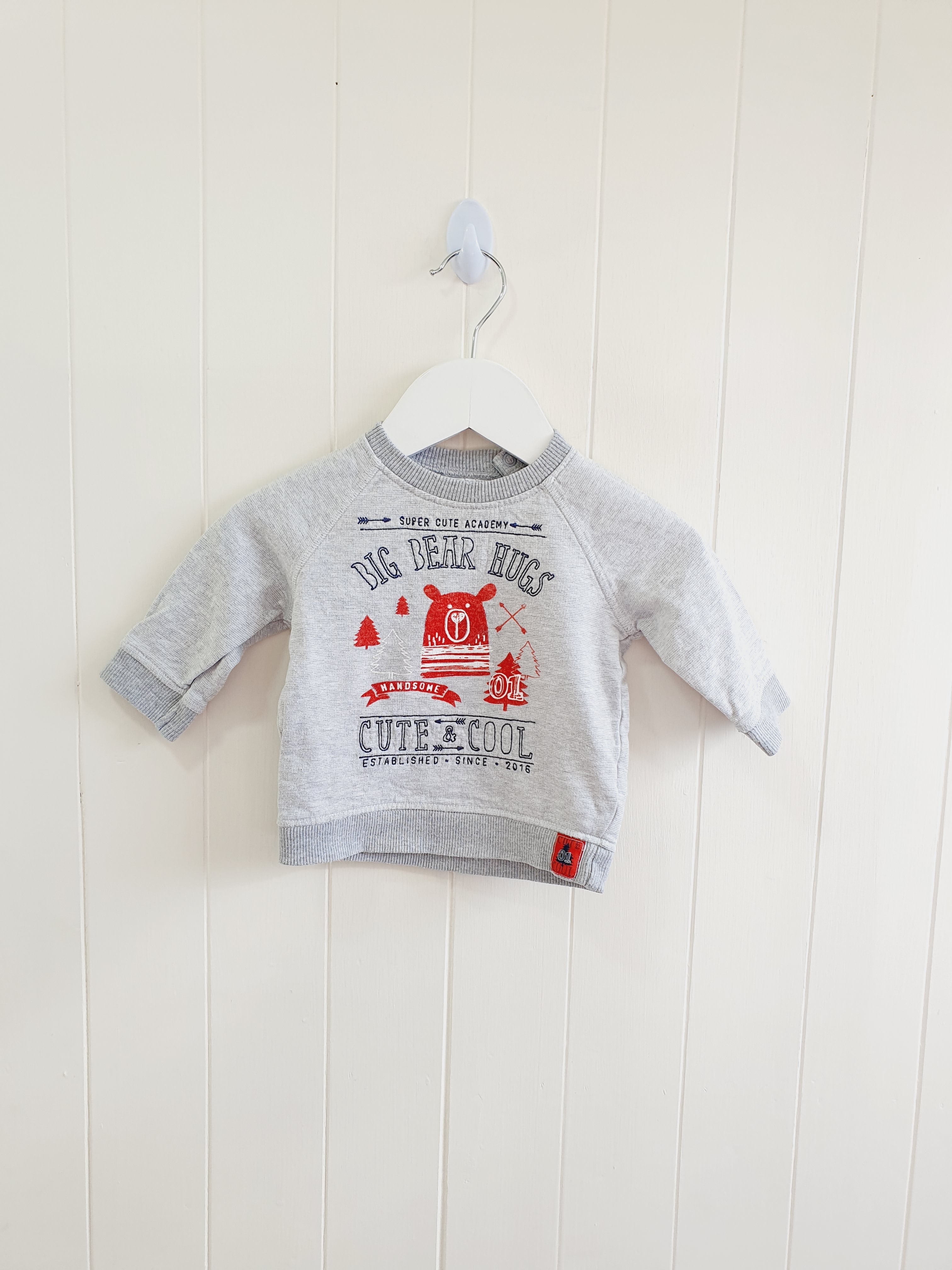 F&F boys camping bear jumper up to 3 months