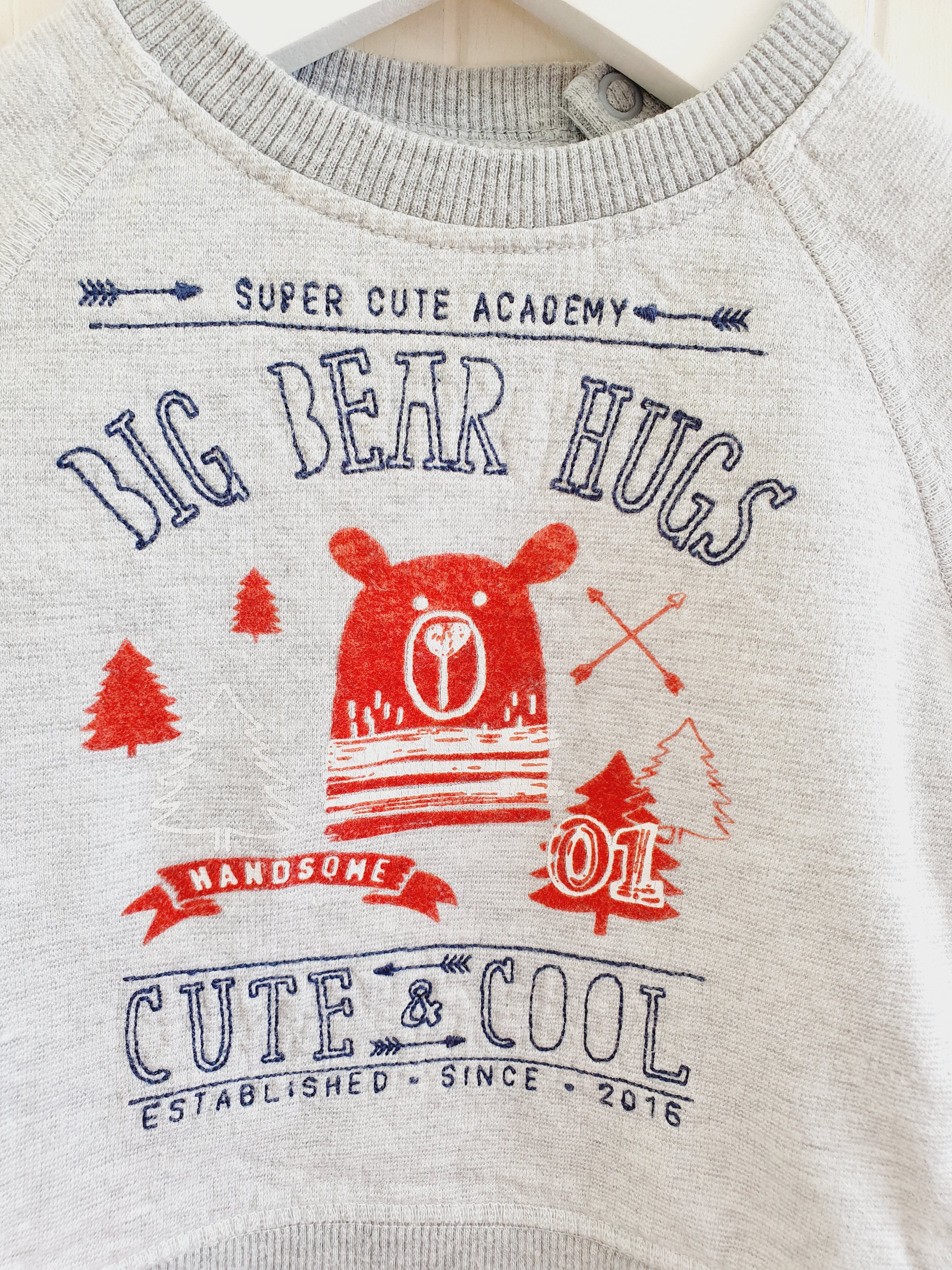 F&F boys camping bear jumper up to 3 months