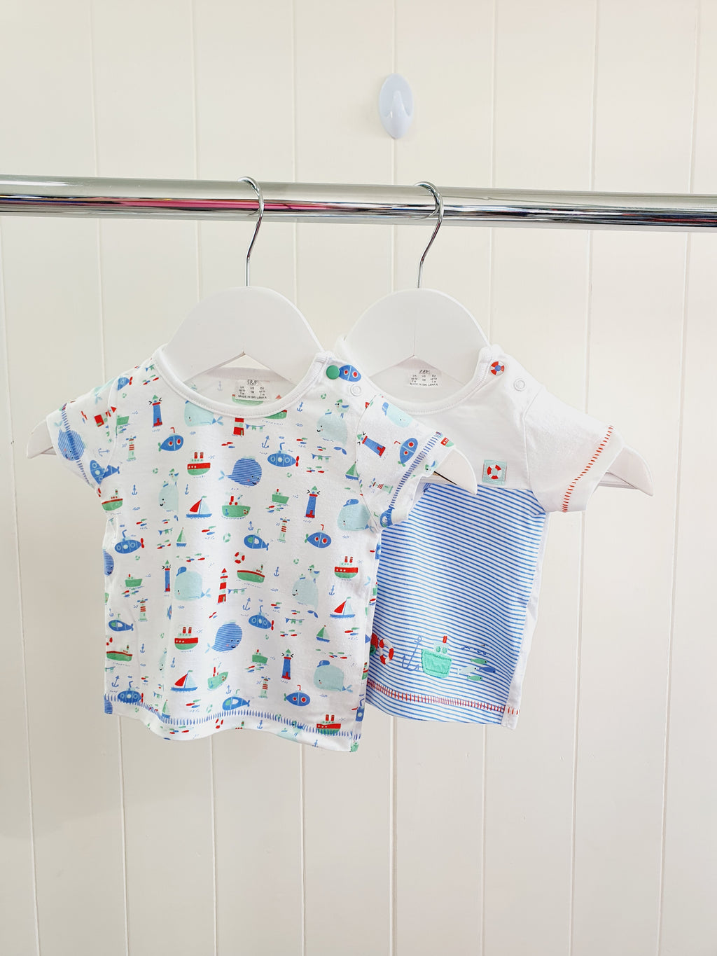 F&F nautical print t-shirts up to 1 month