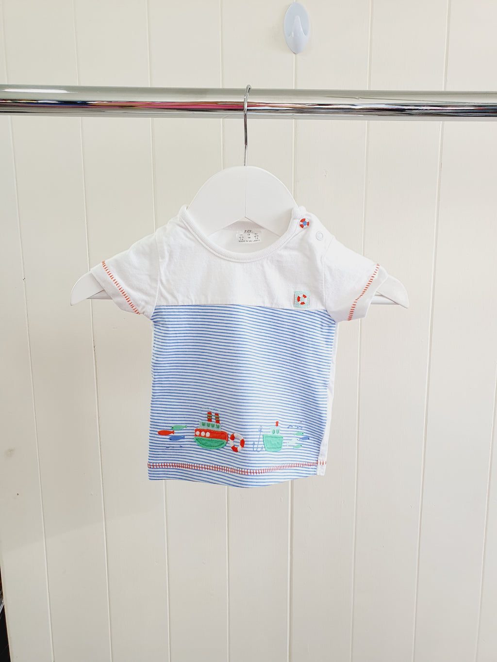 F&F nautical print t-shirts up to 1 month