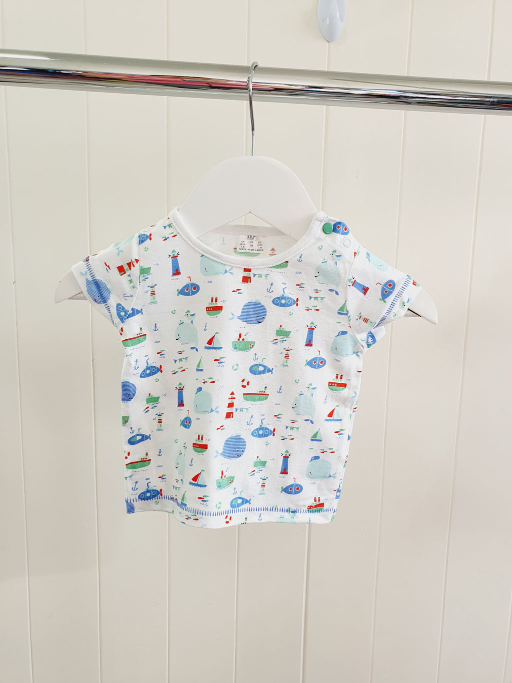 F&F nautical print t-shirts up to 1 month