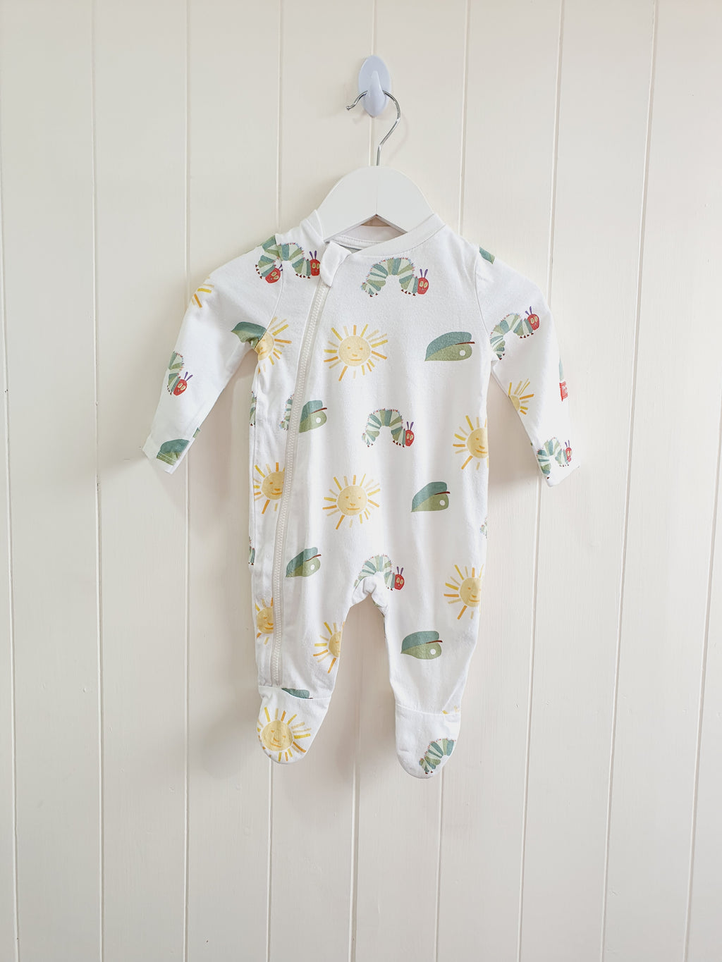TU The very hungry caterpillar zip up sleepsuit 0-3 months