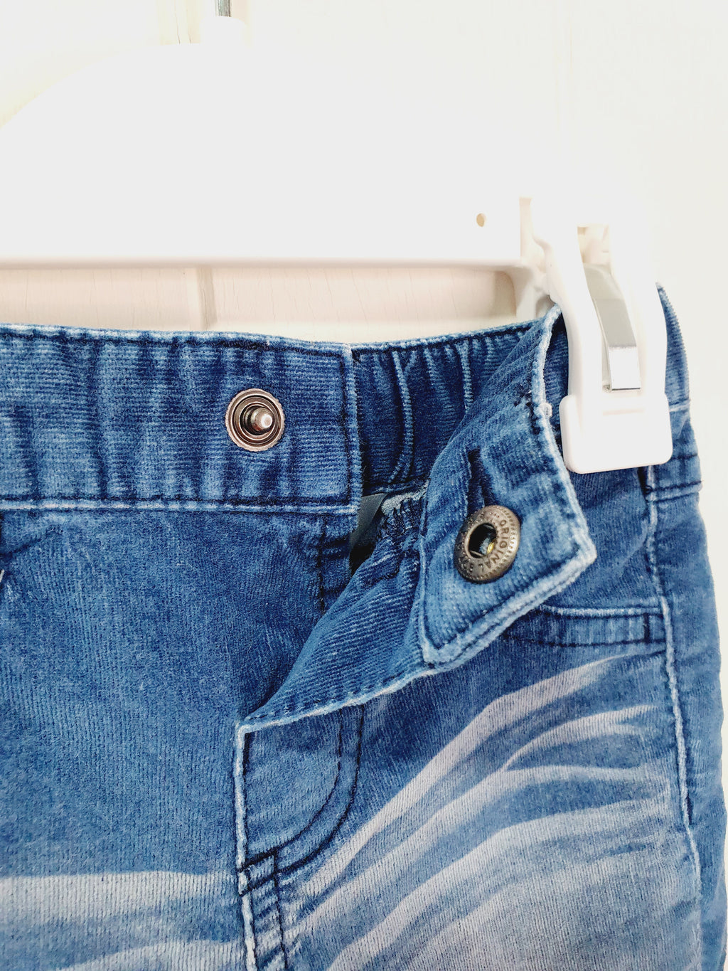 M&Co blue corduroy look trousers 0-3 months