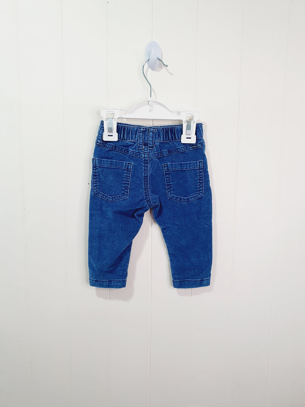 M&Co blue corduroy look trousers 0-3 months