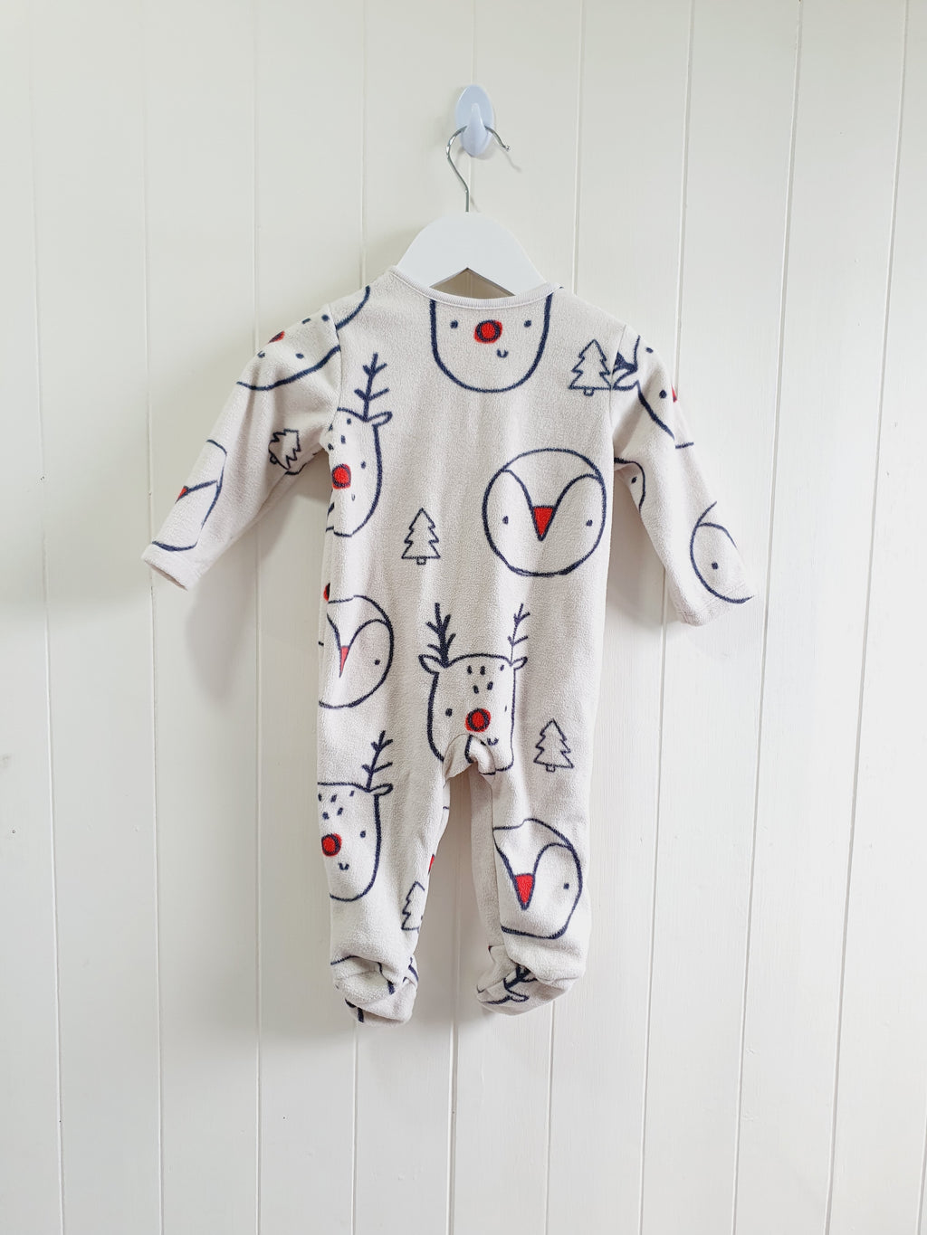 George festive animal printed fleece sleepsuit 6-9 months