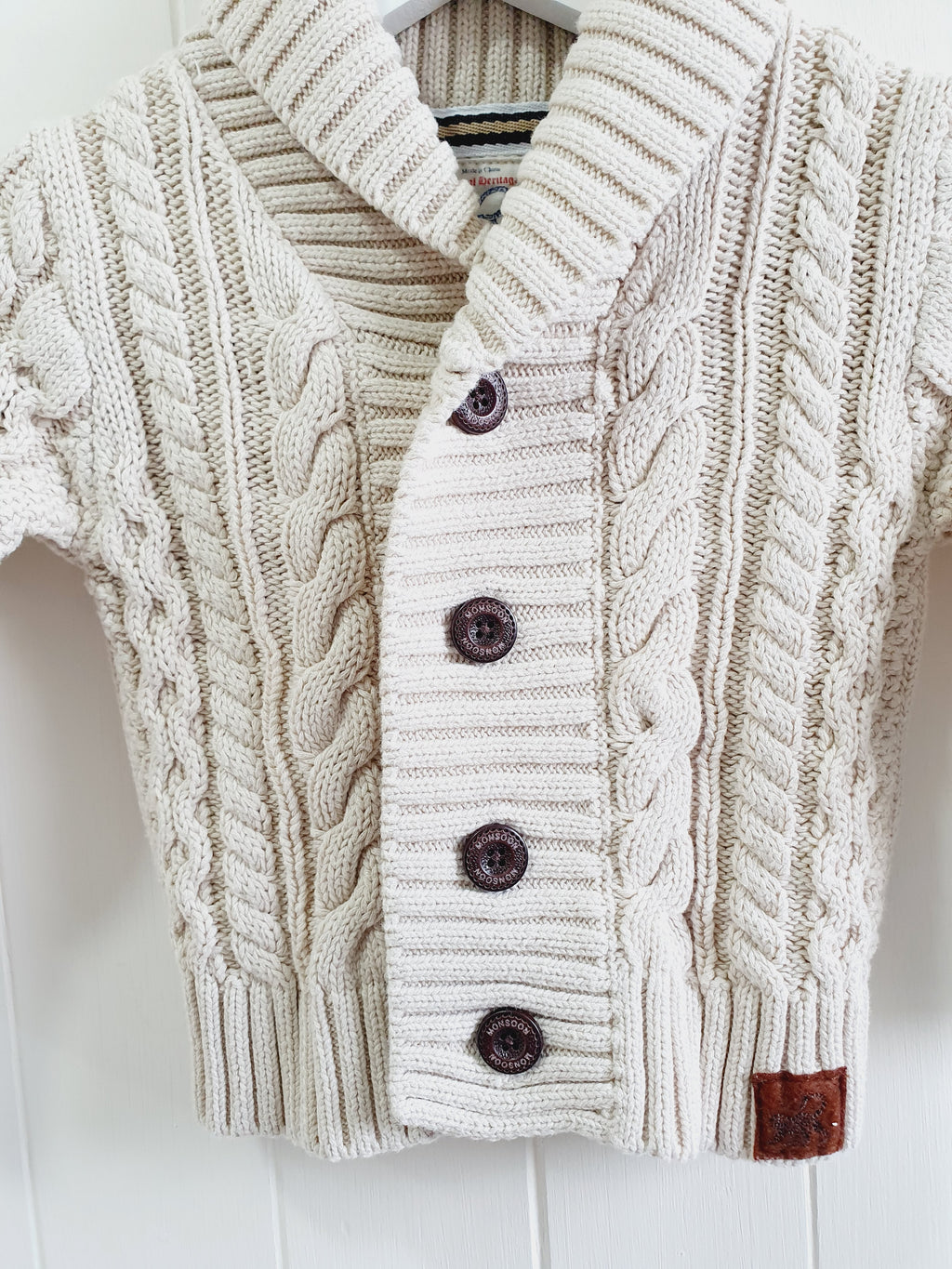 Monsoon cable knit cardigan 6-12 months