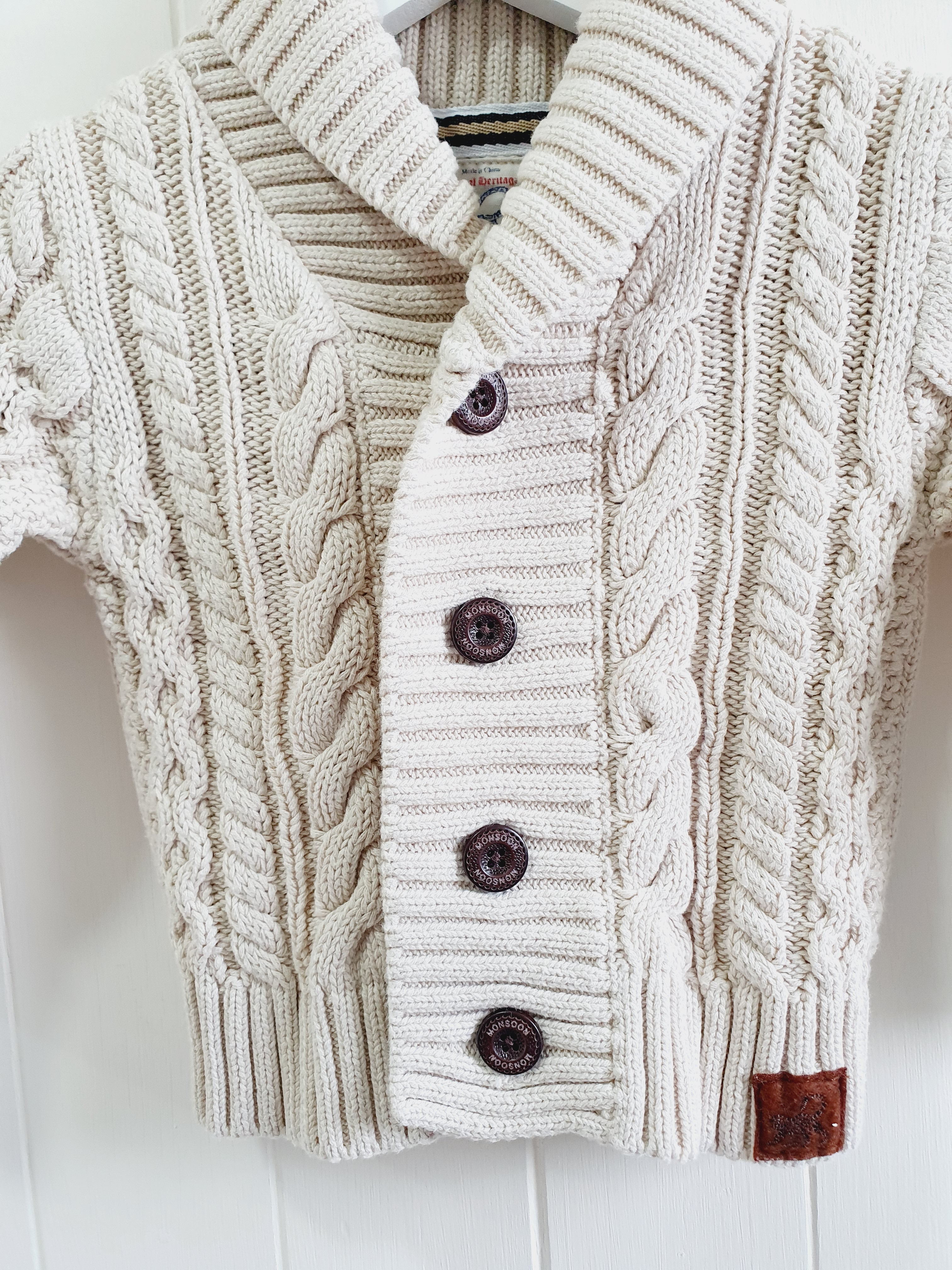 Monsoon cable knit cardigan 6-12 months