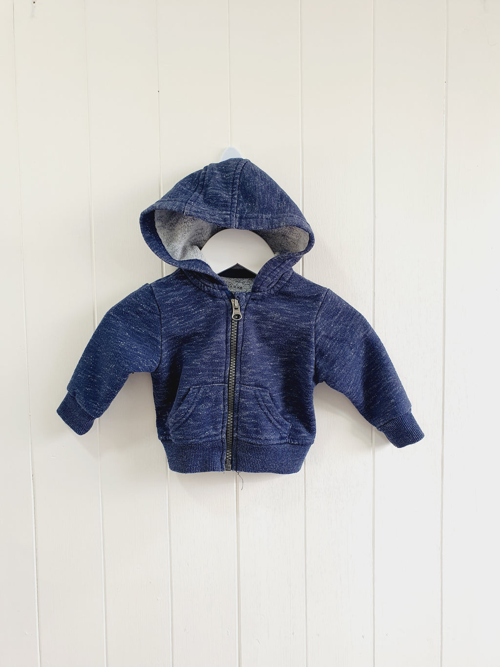 Primark zip up hooded navy jumper 0-3 months