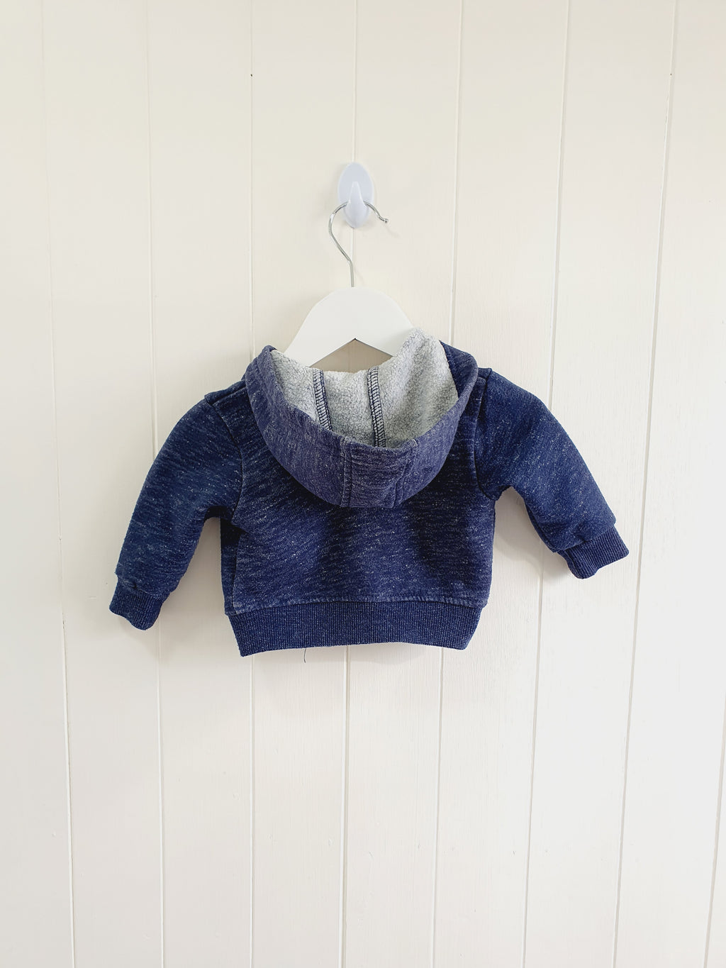 Primark zip up hooded navy jumper 0-3 months