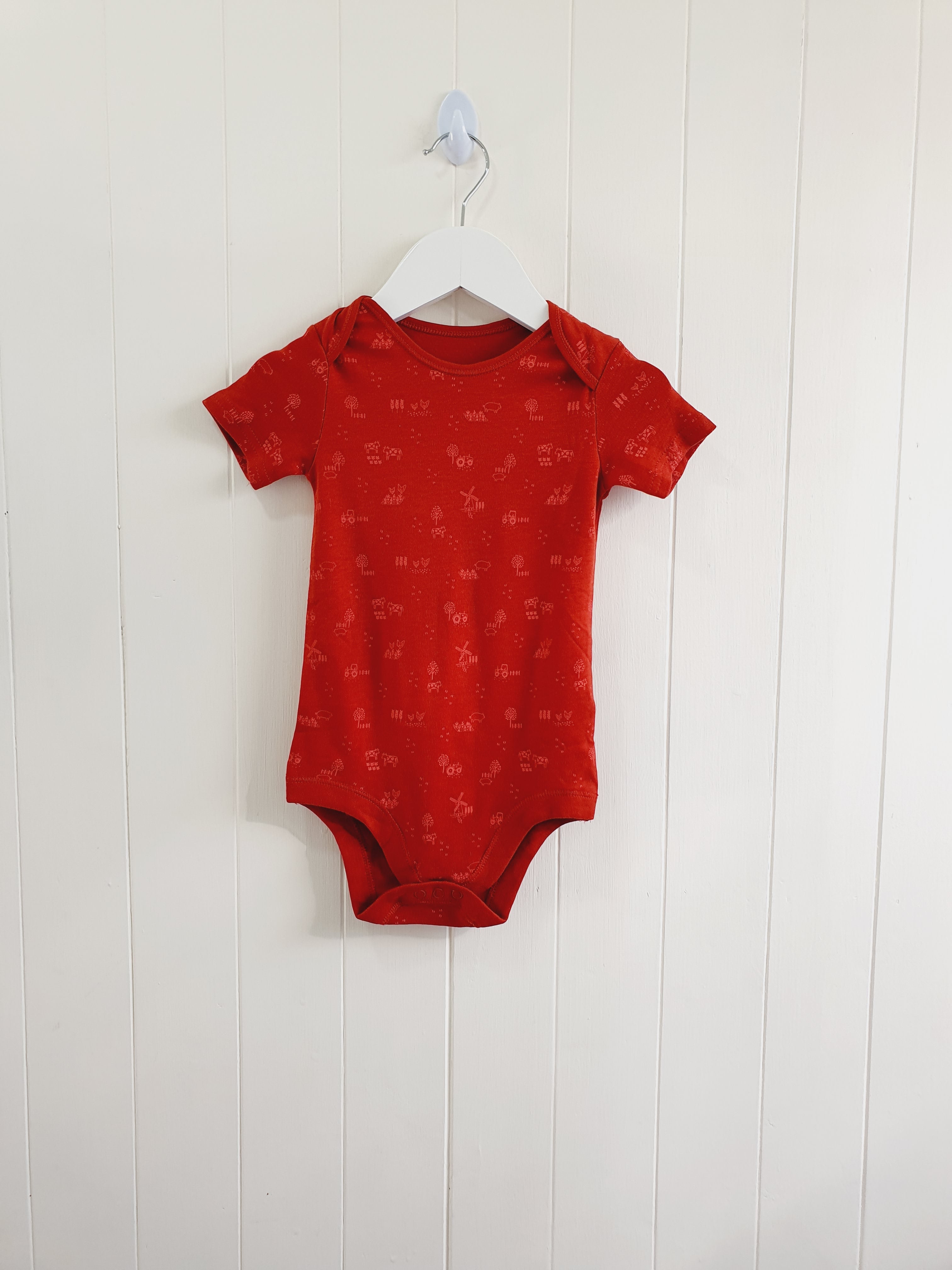 TU farm animals print short sleeve bodysuit 12-18 months