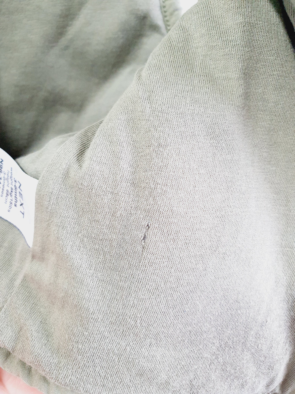 Next khaki quilted gilet 3-6 months