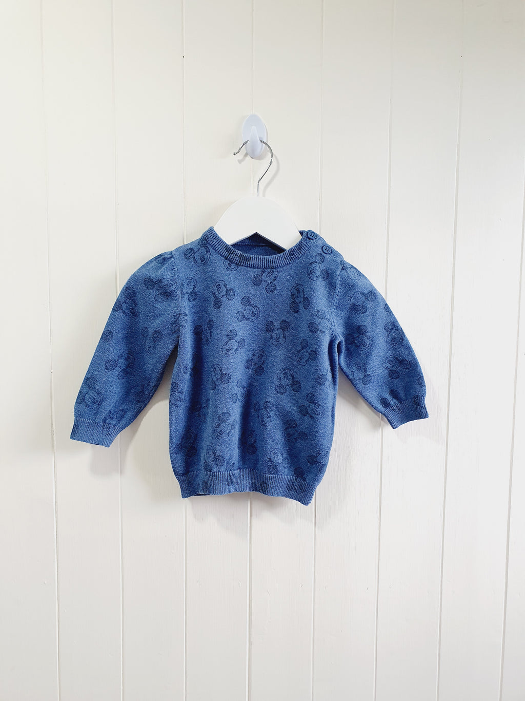 Mickey mouse blue knit jumper 6-9 months