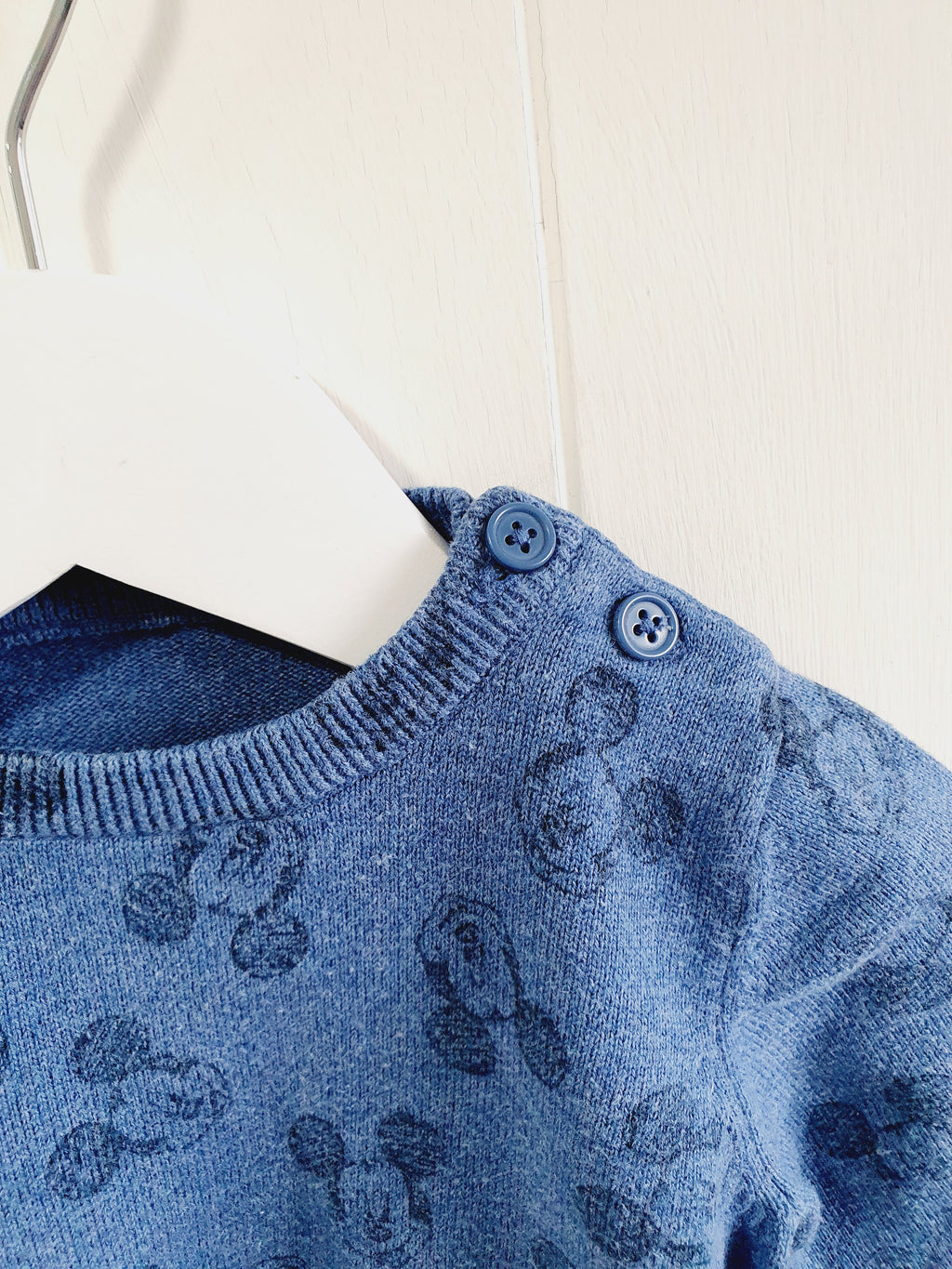 Mickey mouse blue knit jumper 6-9 months