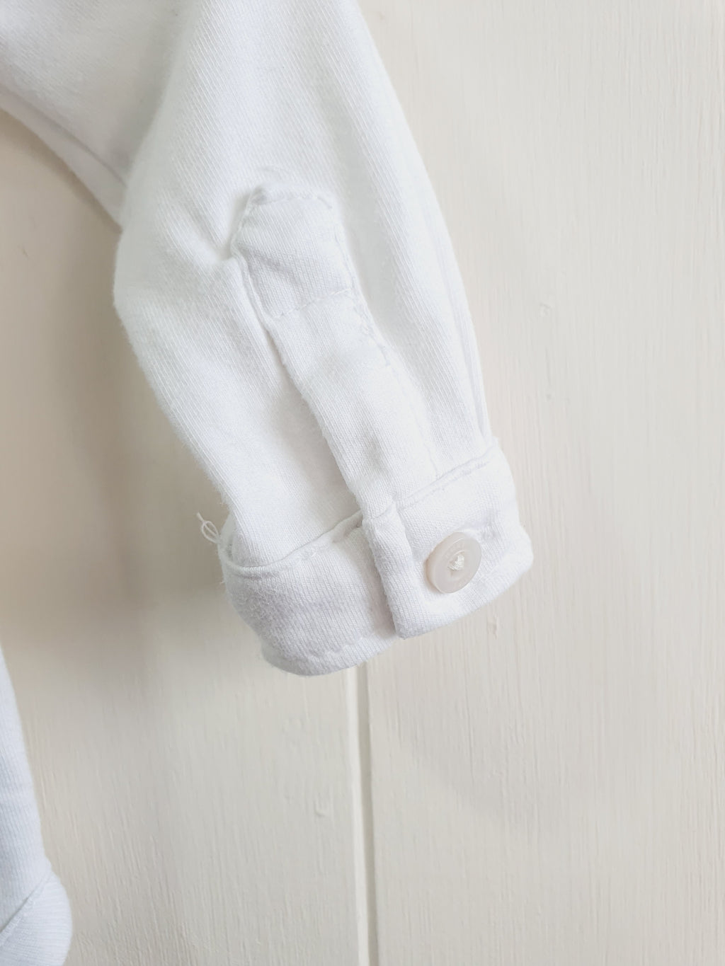 Next white polo long sleeve bodysuit 3-6 months