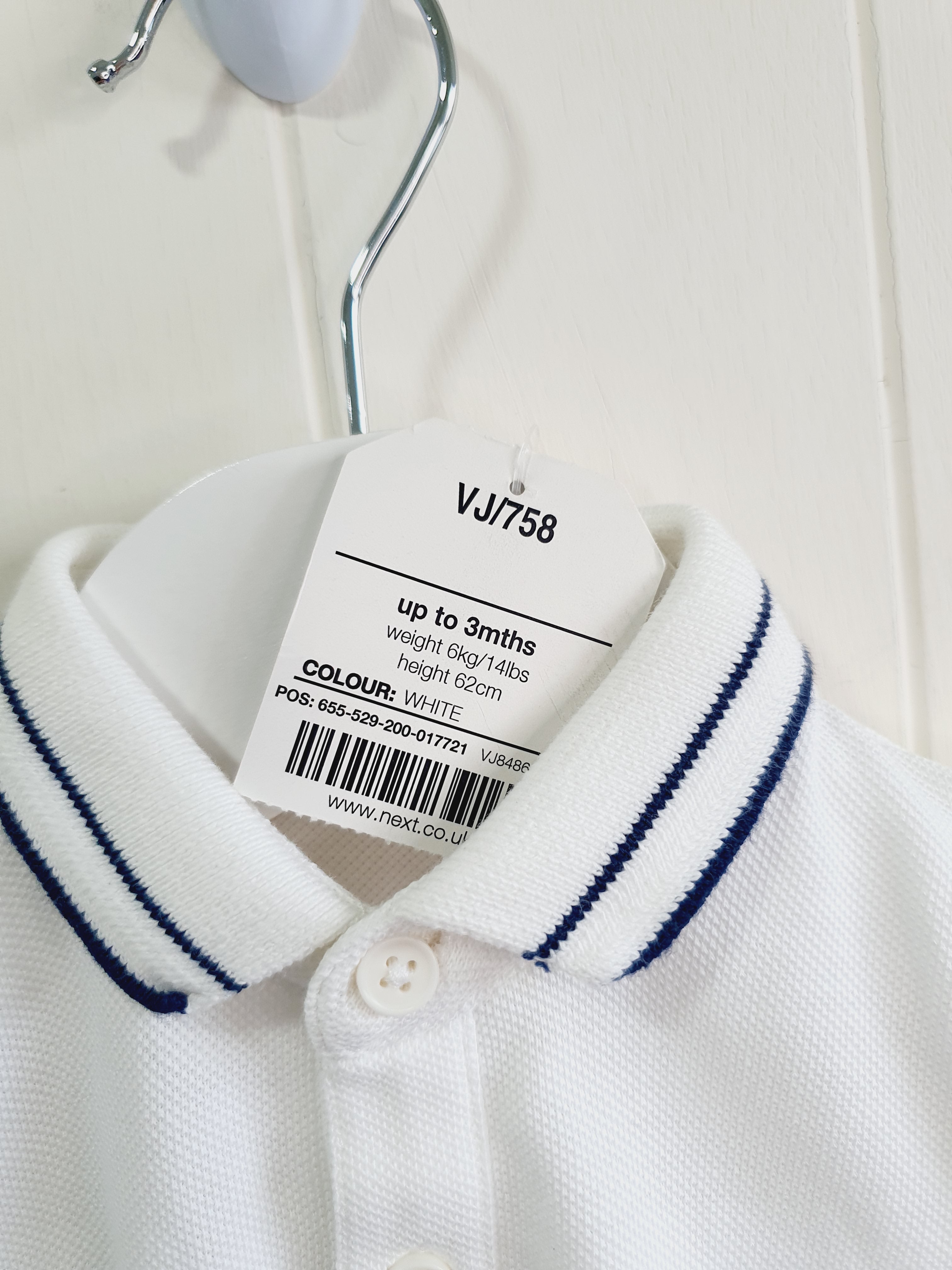 Next boys short sleeve polo bodysuit up to 3 months