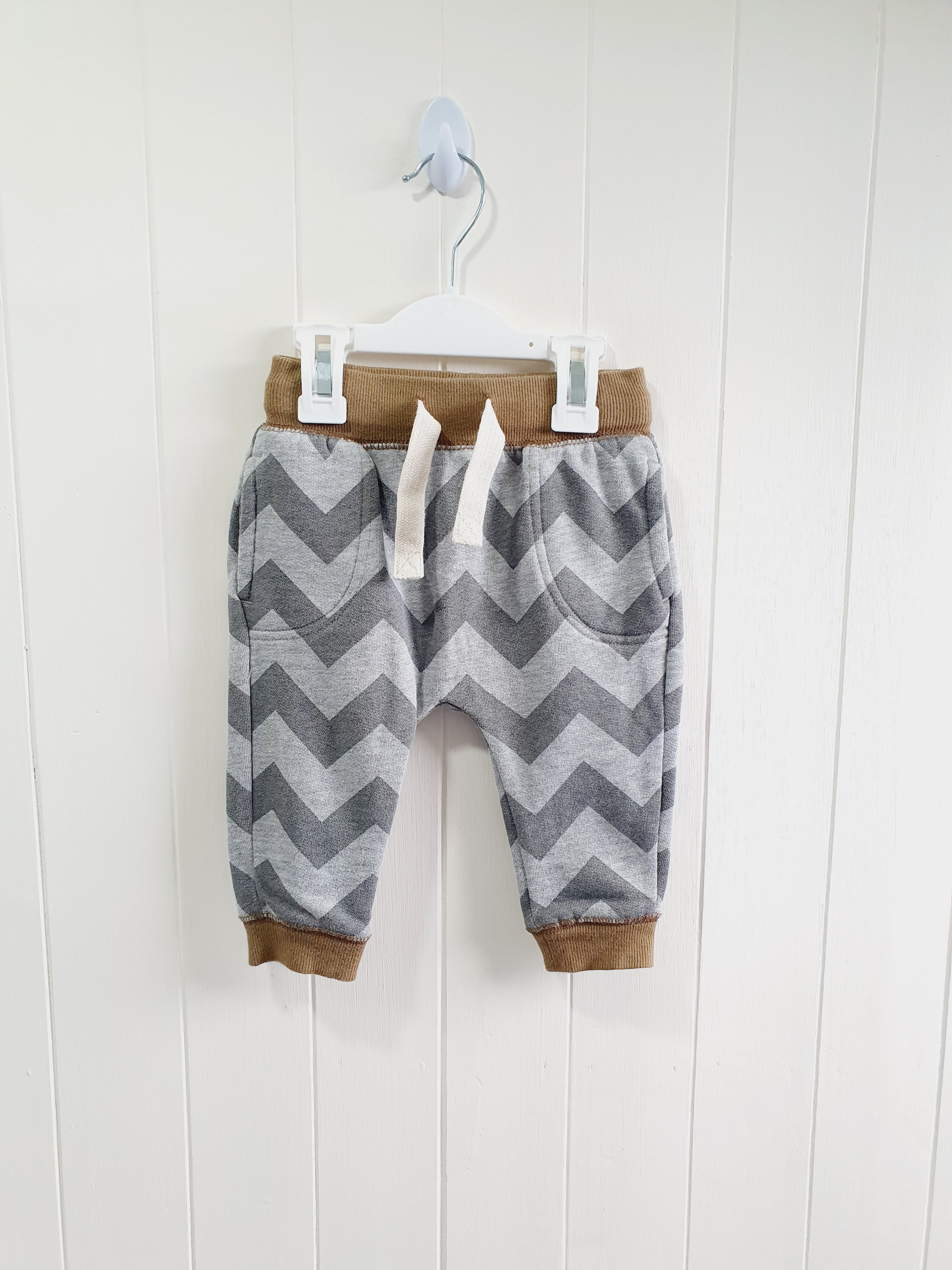 Next chevron print joggers 6-9 months