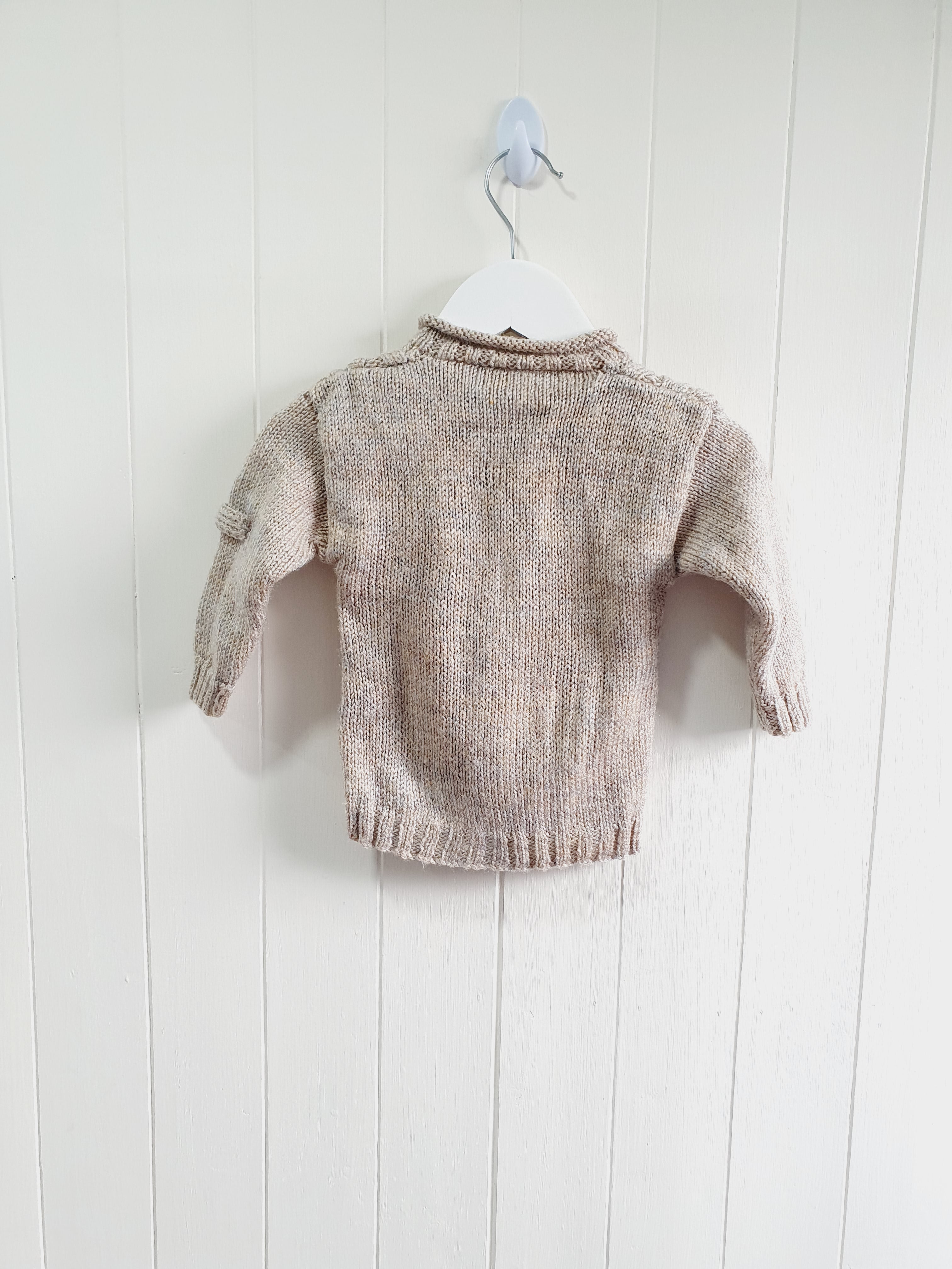 Handmade beige boys cardigan 6-9 months