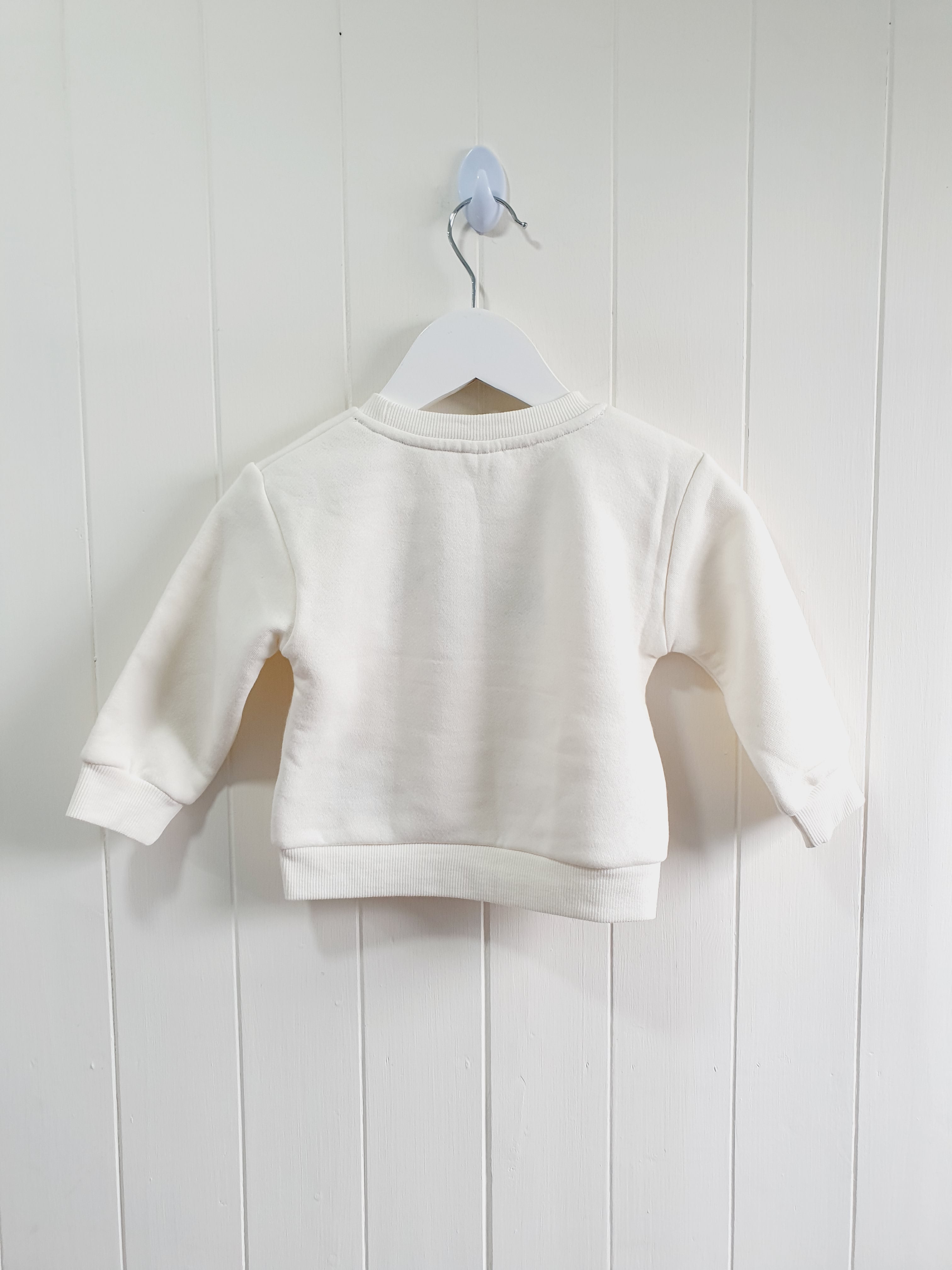 Mickey Mouse embroidered cream jumper 9-12 months