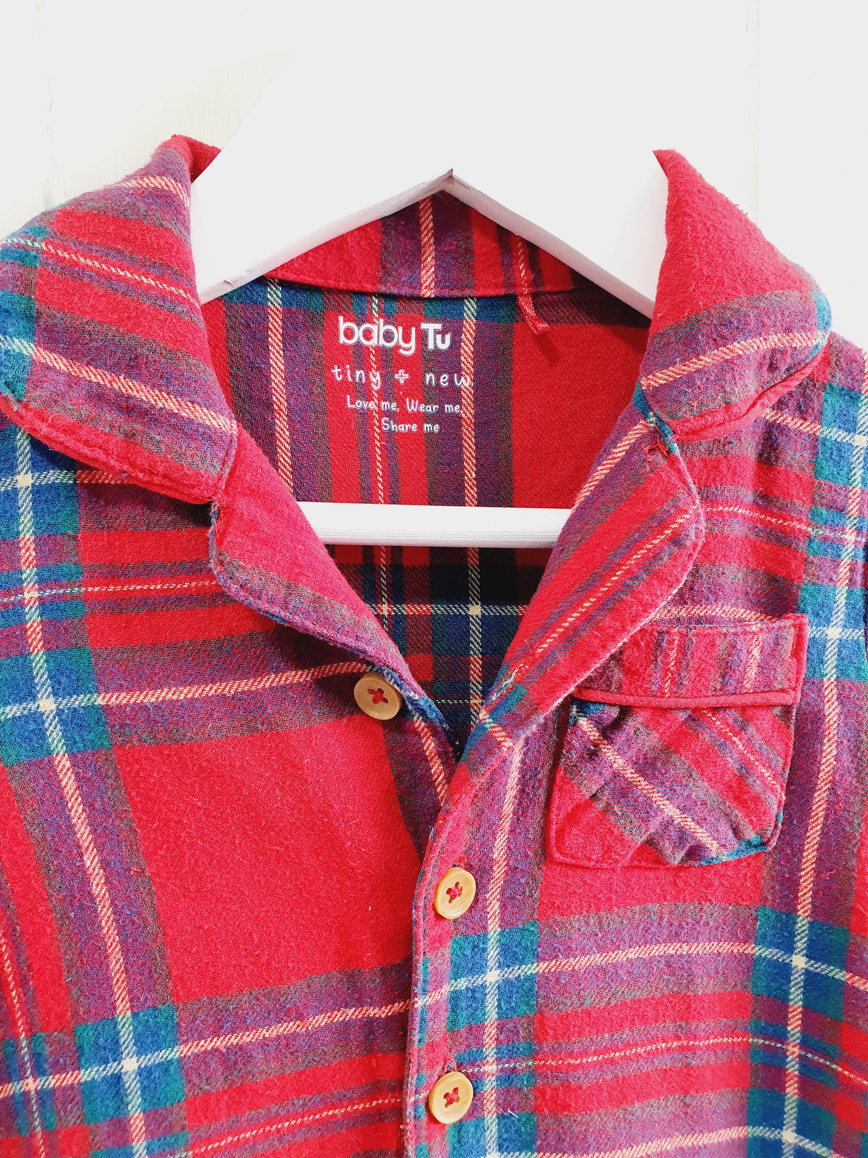 TU checkered red sleepsuit 12-18 months
