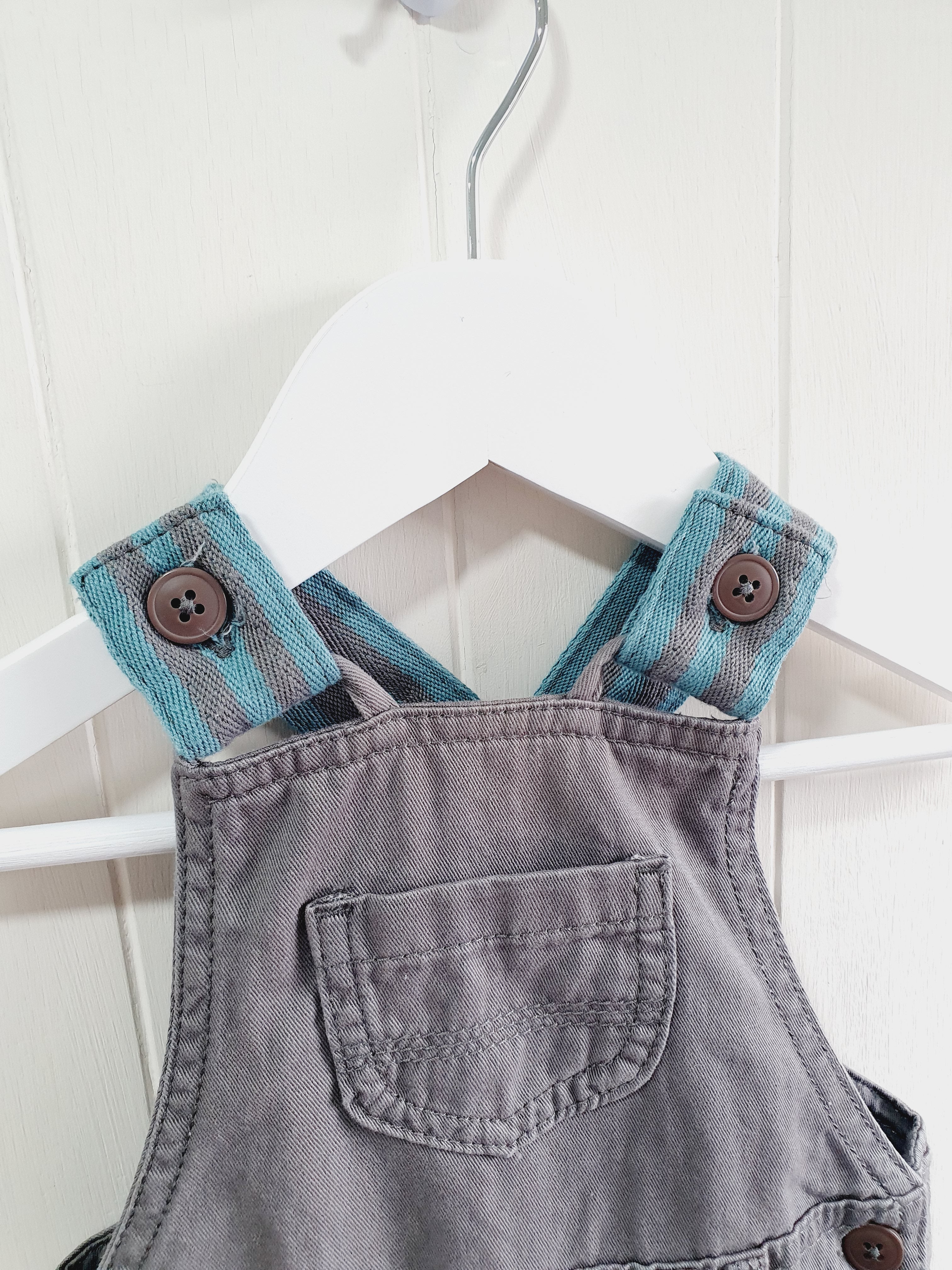 M&S grey lined dungaree 3-9 months